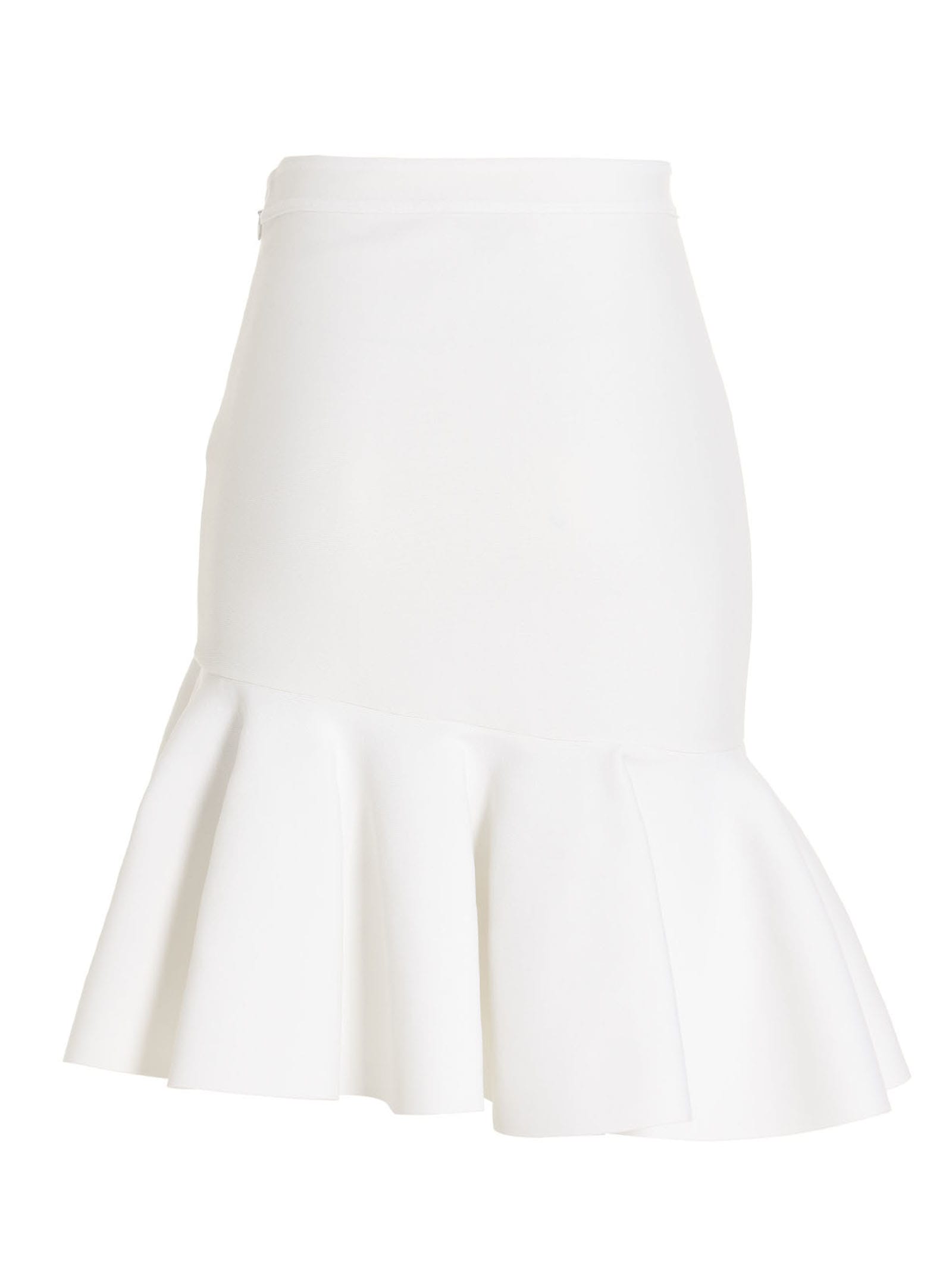 Shop Alexander Mcqueen Ruffle Skirt In White