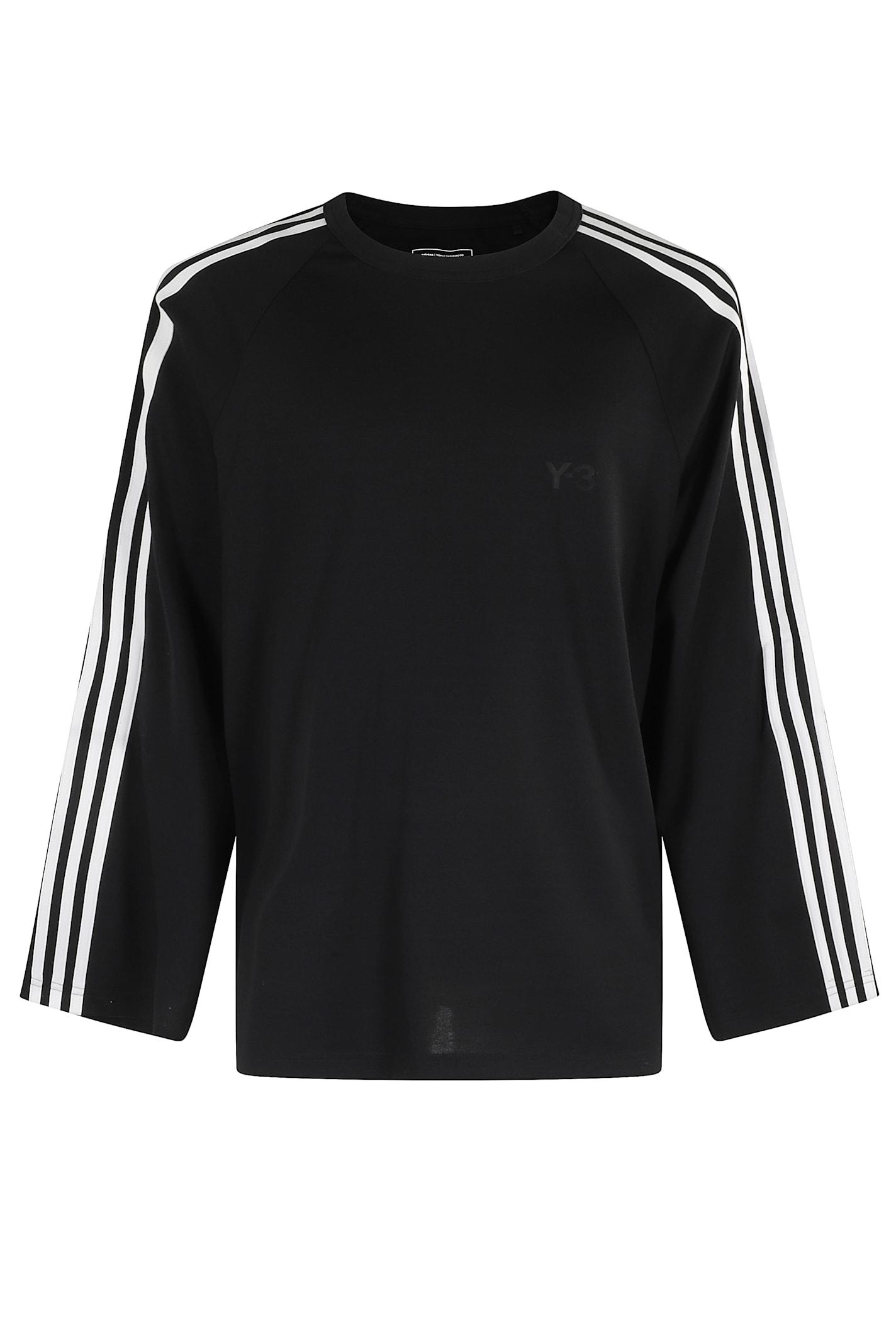 Y-3 Three-stripe Long-sleeve T-shirt In Black