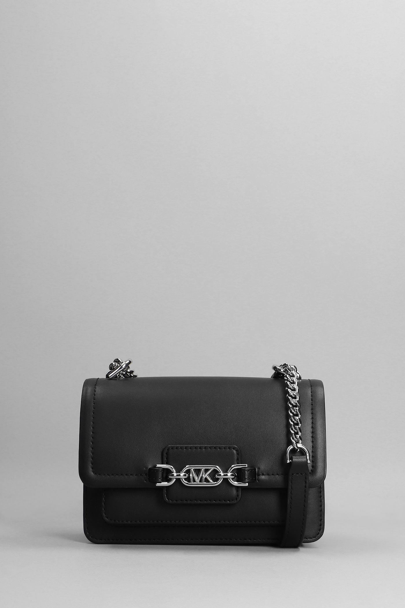 Michael Kors Heater Shoulder Bag In Black Leather