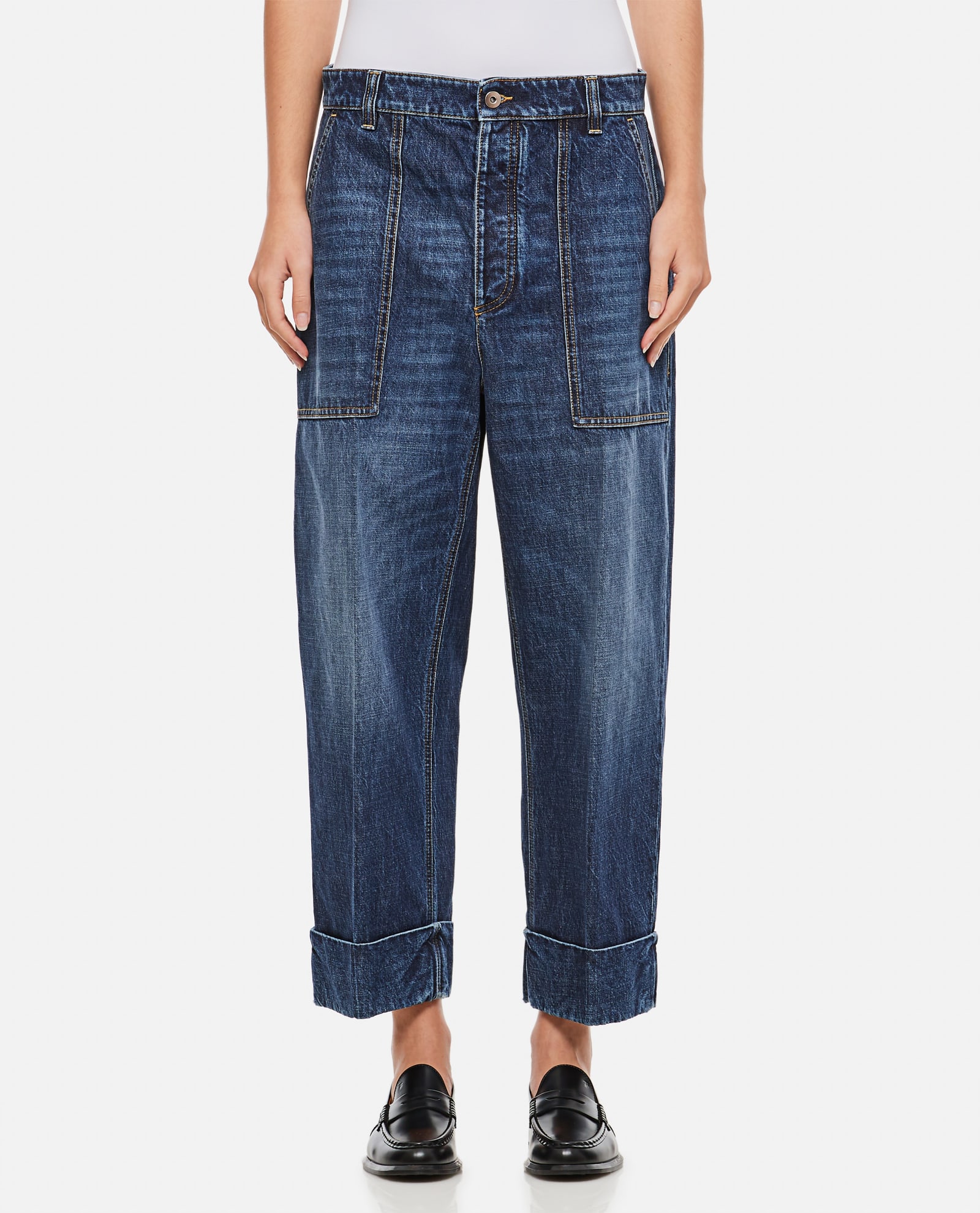 Bottega Veneta High-rise Wide-leg Jeans In Blue