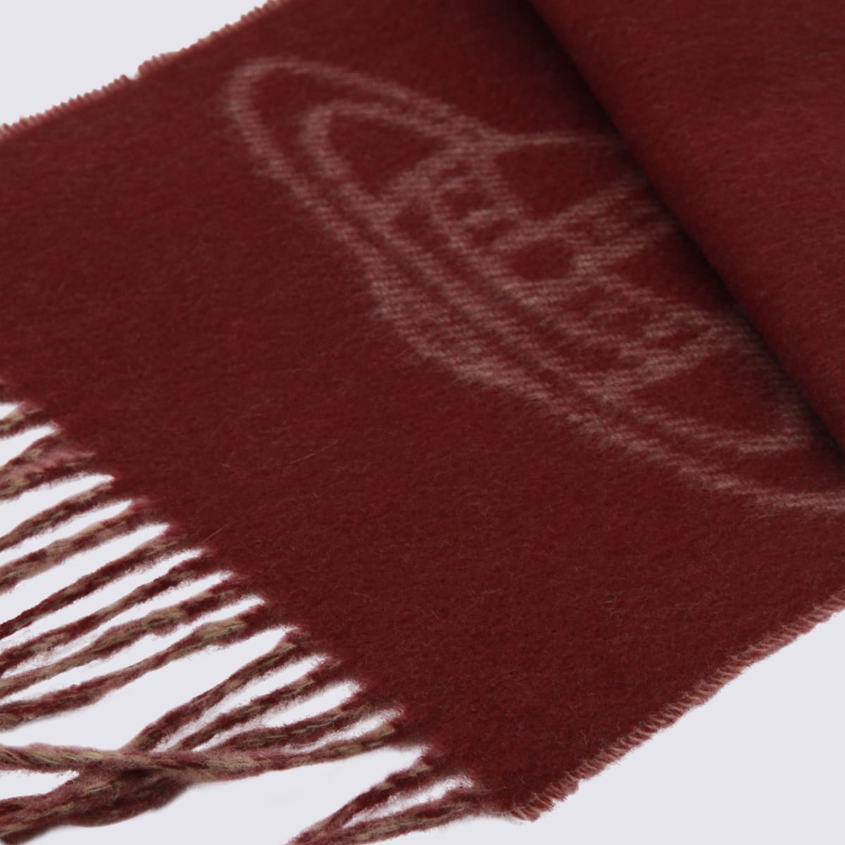 Vivienne Westwood Reversible Scarf Fringed Edges In Brown