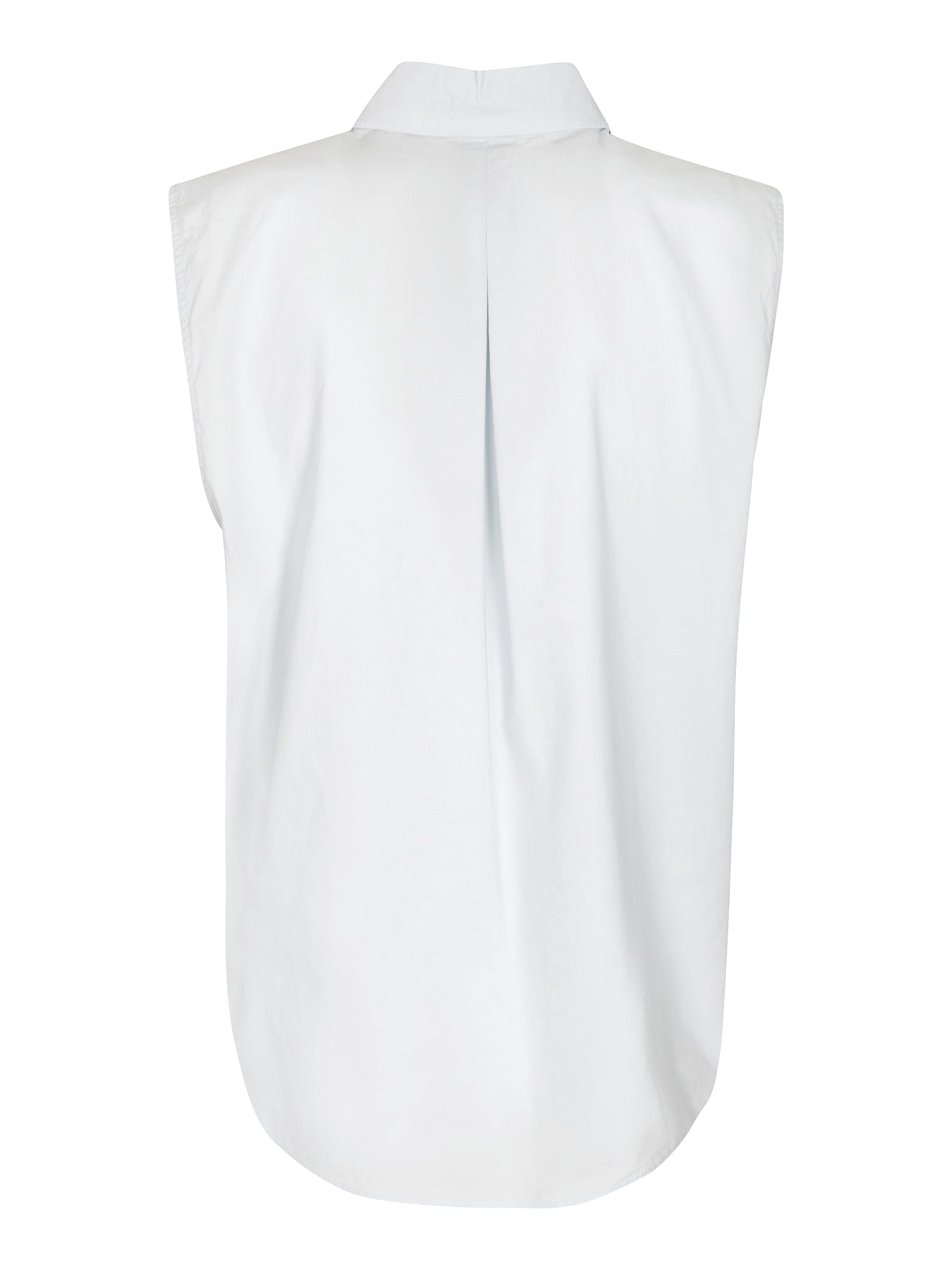 Shop Forte Forte Patched Pocket Plain Sleeveless Shirt In Sky Dust