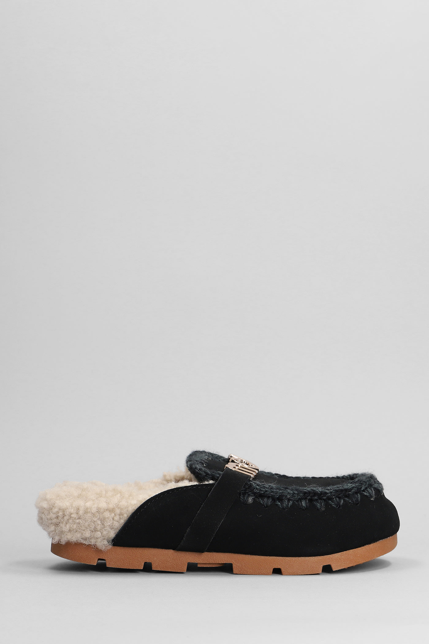 Winter Bio Slide Slipper-mule In Black Suede