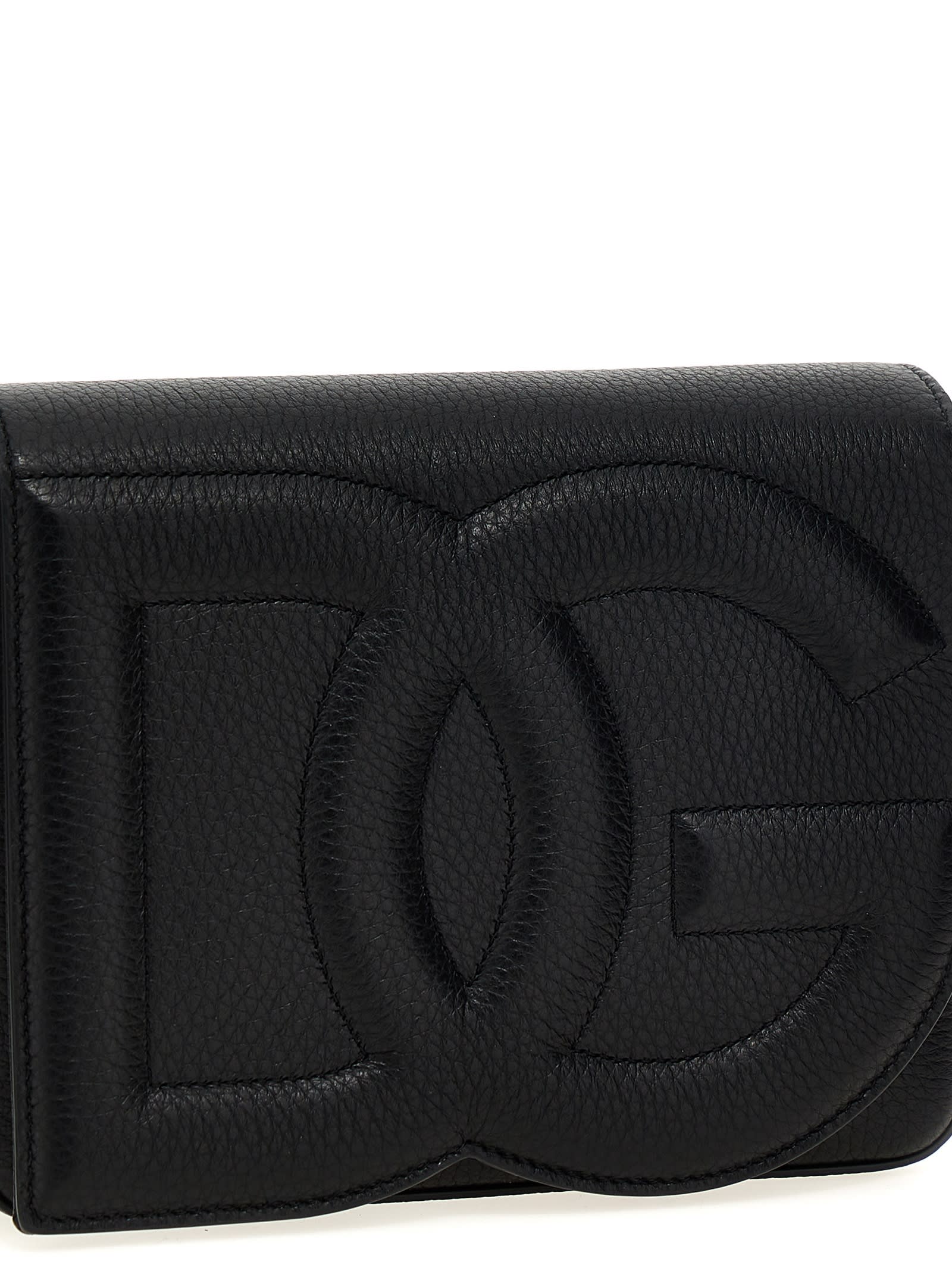 Shop Dolce & Gabbana Dg Logo Bag Medium Shoulder Bag In Black