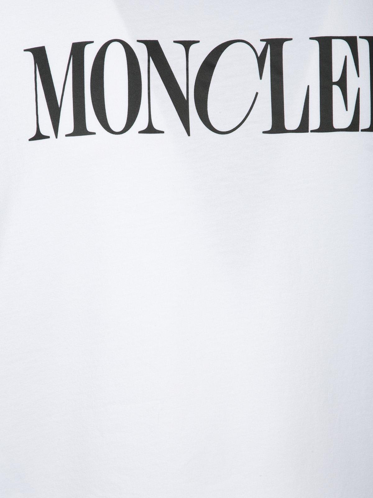 Shop Moncler Logo Printed Crewneck T-shirt In White