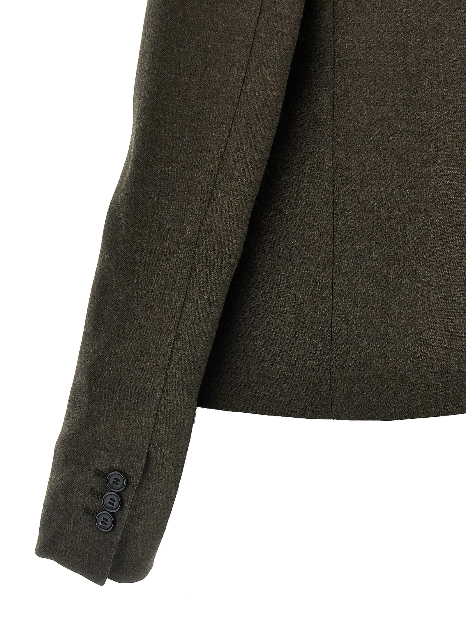 Shop Loewe Mélange Twill Blazer In Brown