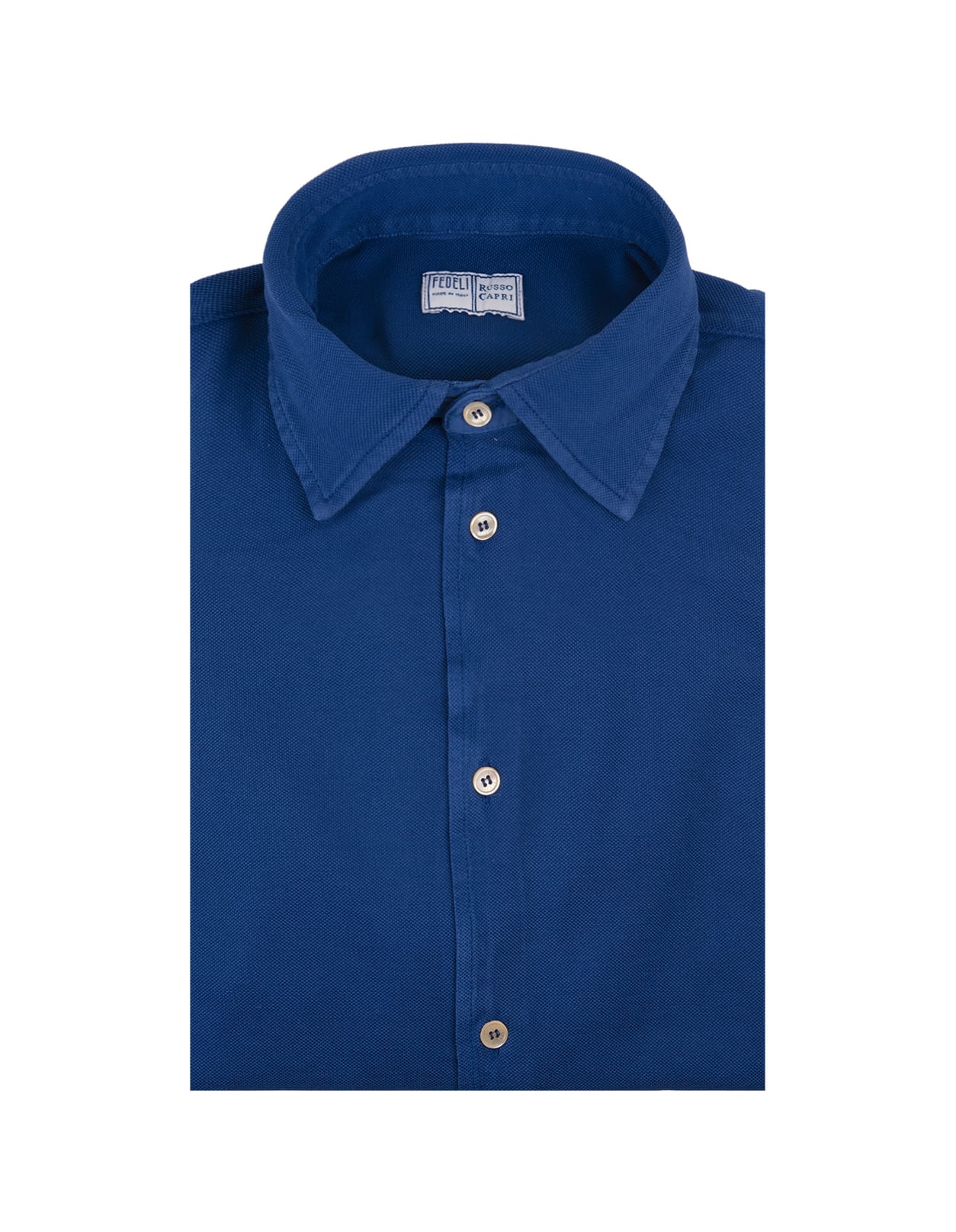 Shop Fedeli Teorema Light Piquet Shirt In Blue