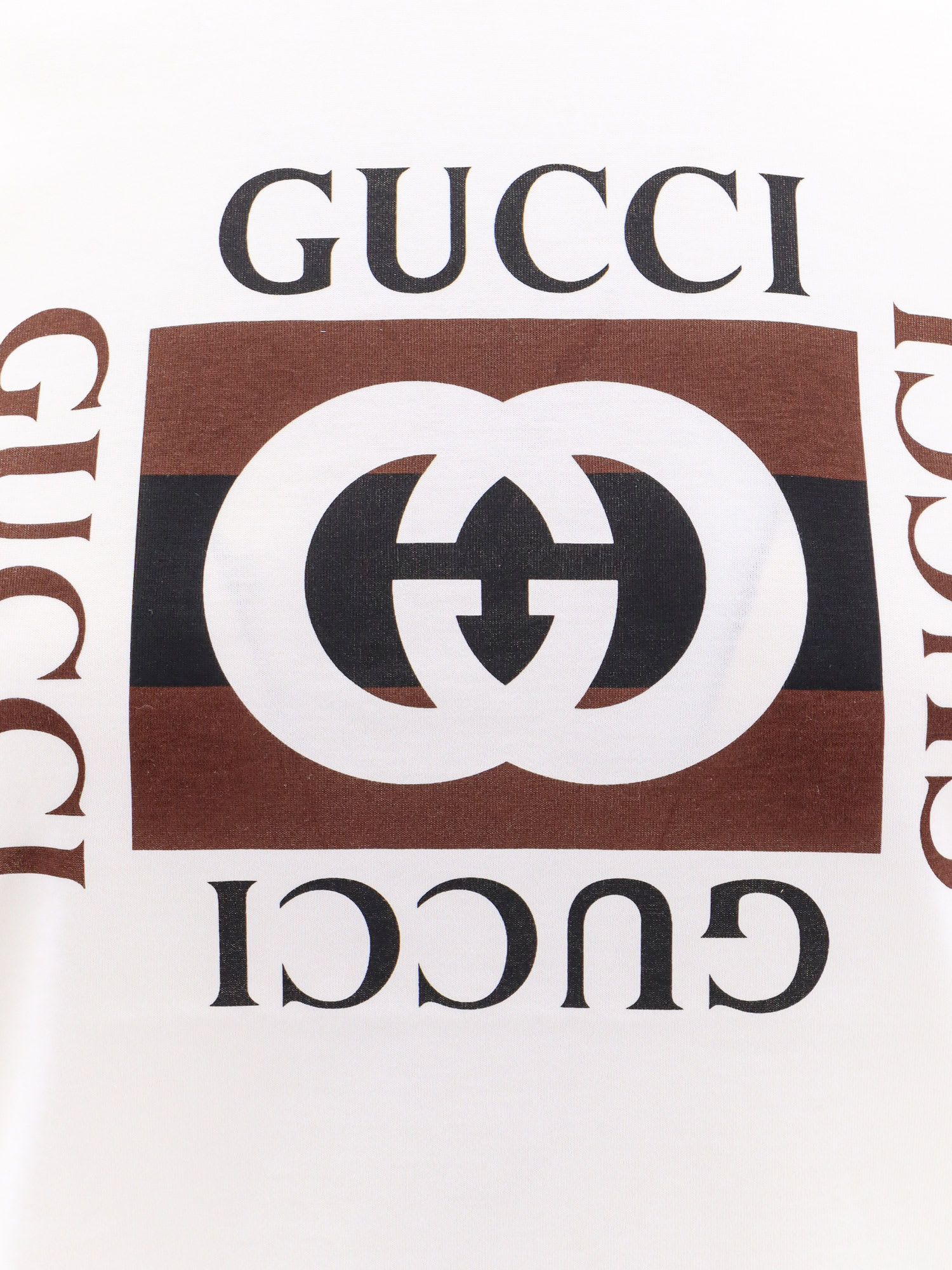 Gucci Interlocking G Printed Cotton T-shirt In White