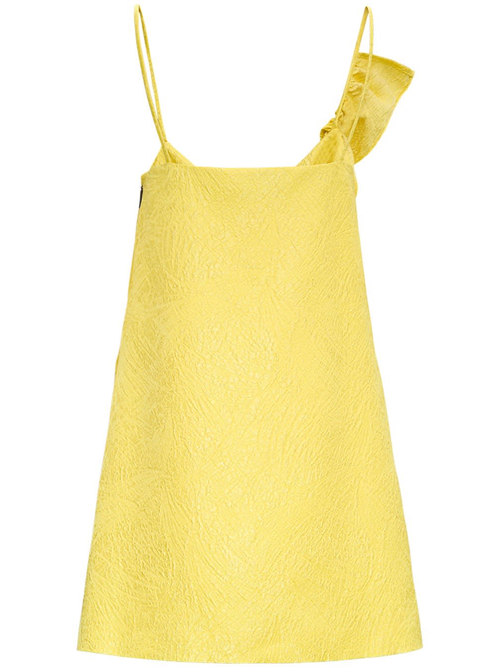 MSGM Yellow Dress With Ruffles Detail