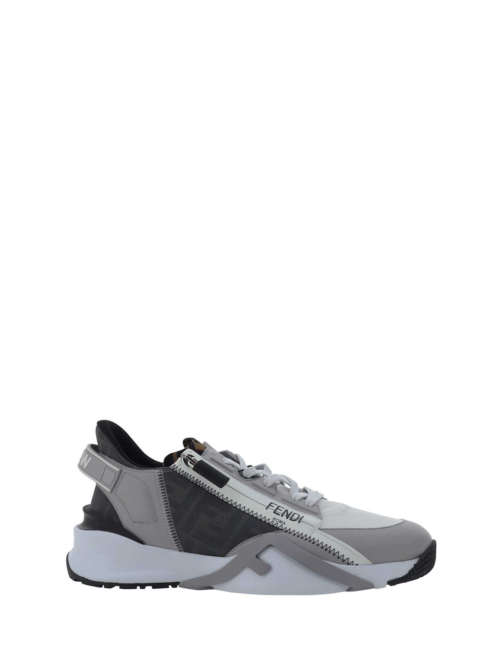 Shop Fendi Flow Low-top Sneakers In Uwhit+accia.fer+grig