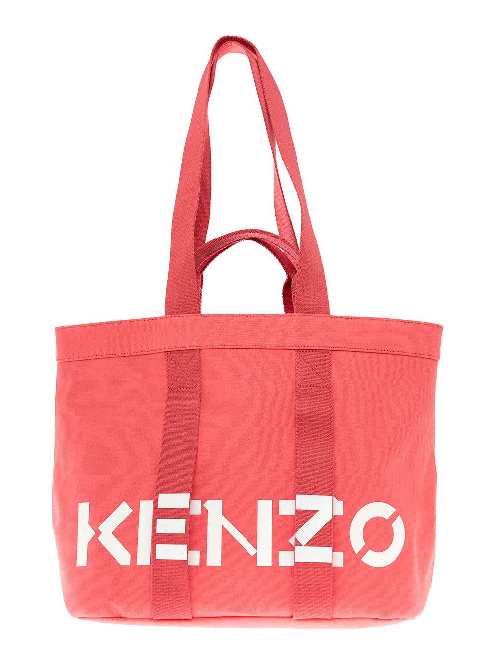 Kenzo Cotton Canvas Shopper Bag With Logo Print