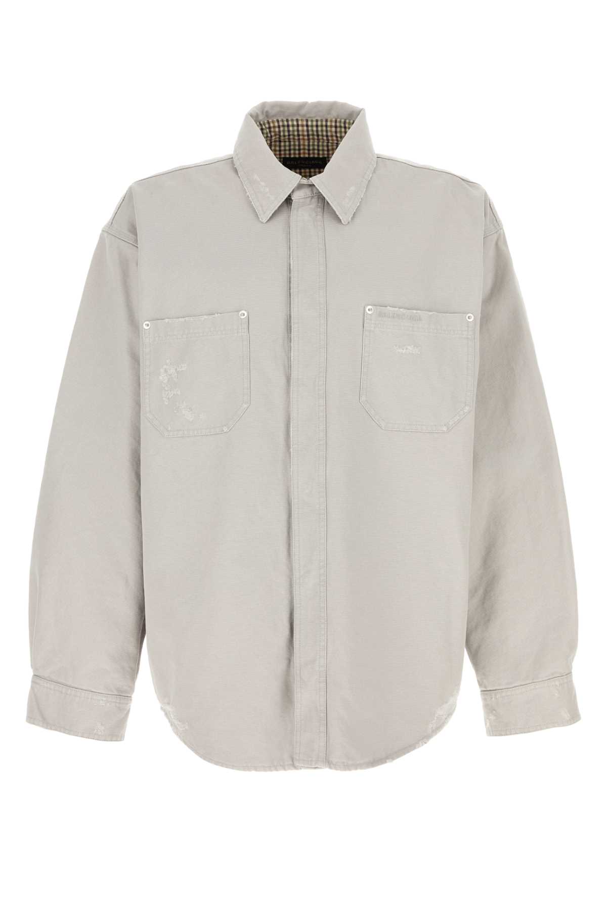Balenciaga Light Grey Cotton Oversize Shirt