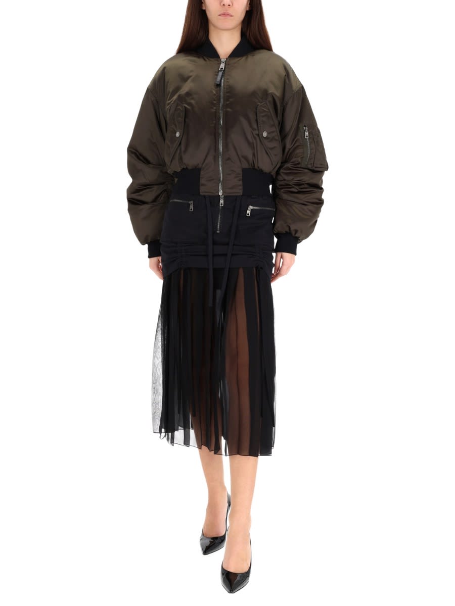 Dolce & Gabbana Nylon Canvas Over Jacket In Brown