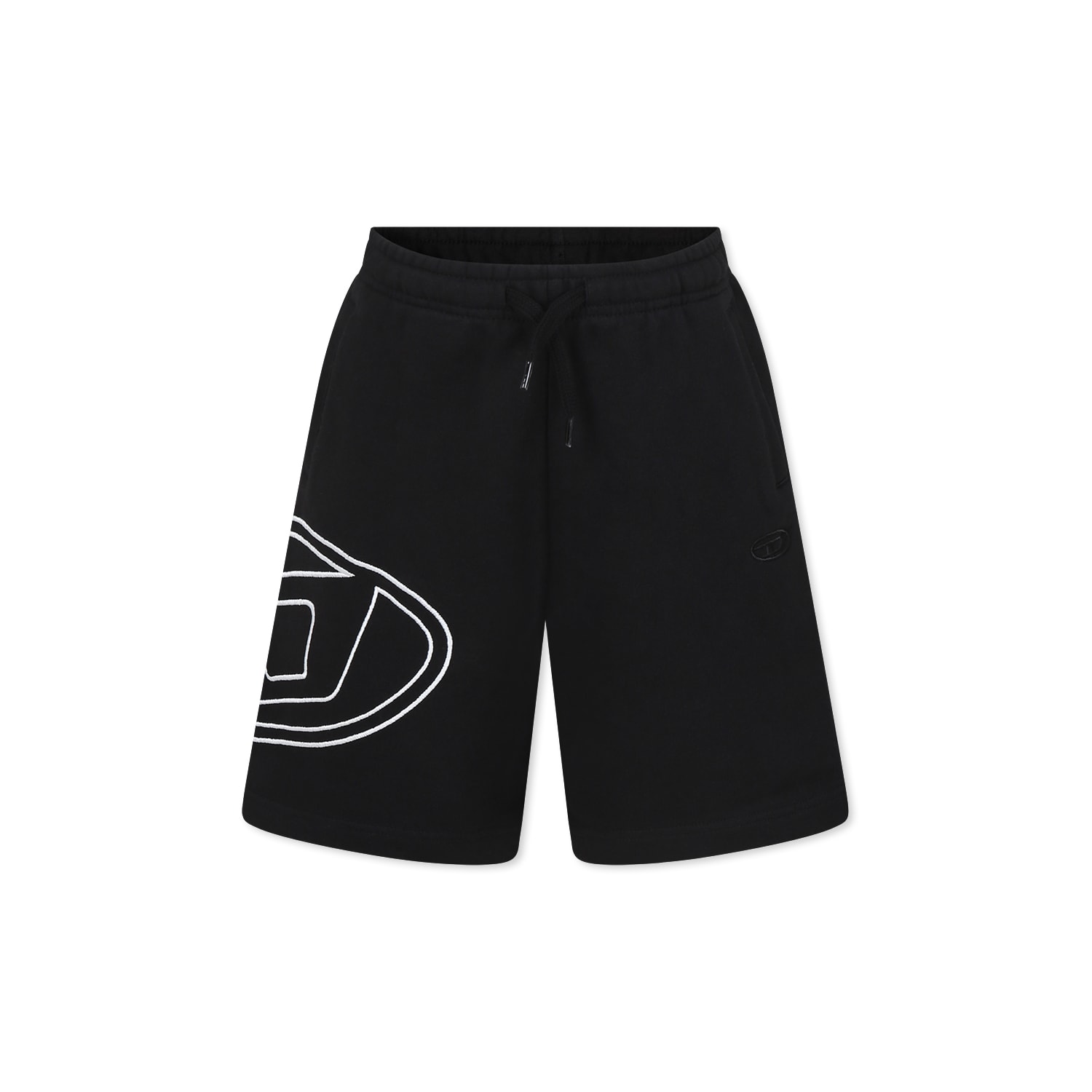 Diesel Logo-embroidered Shorts In Black
