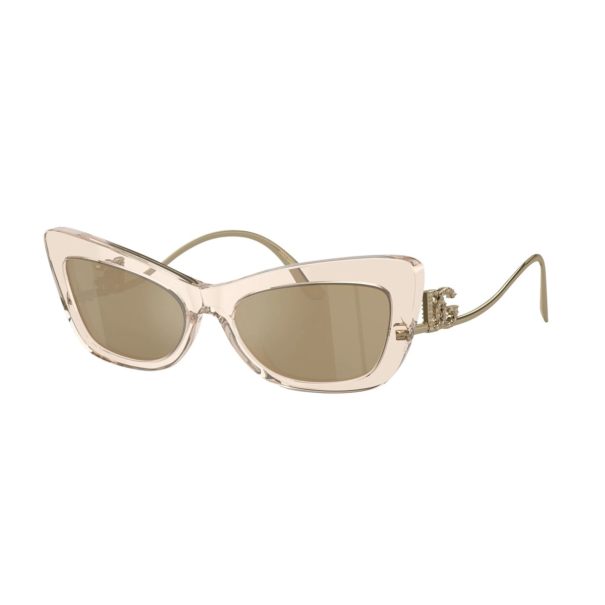 Shop Dolce &amp; Gabbana Eyewear Dg4467b Linea Dg Crystal 31486x Trasparent Pink Sunglasses In Rosa