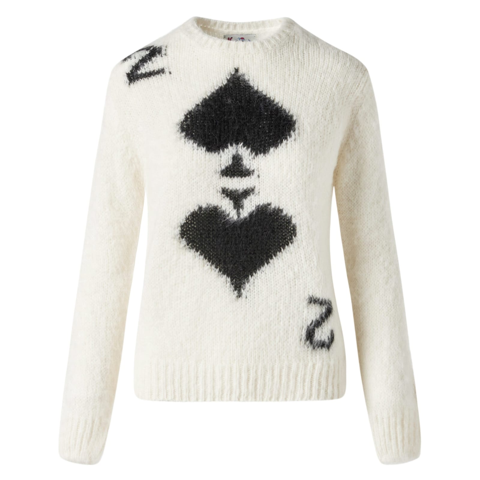 Shop Mc2 Saint Barth Woman Brushed Sweater With 2 Of Spades Print