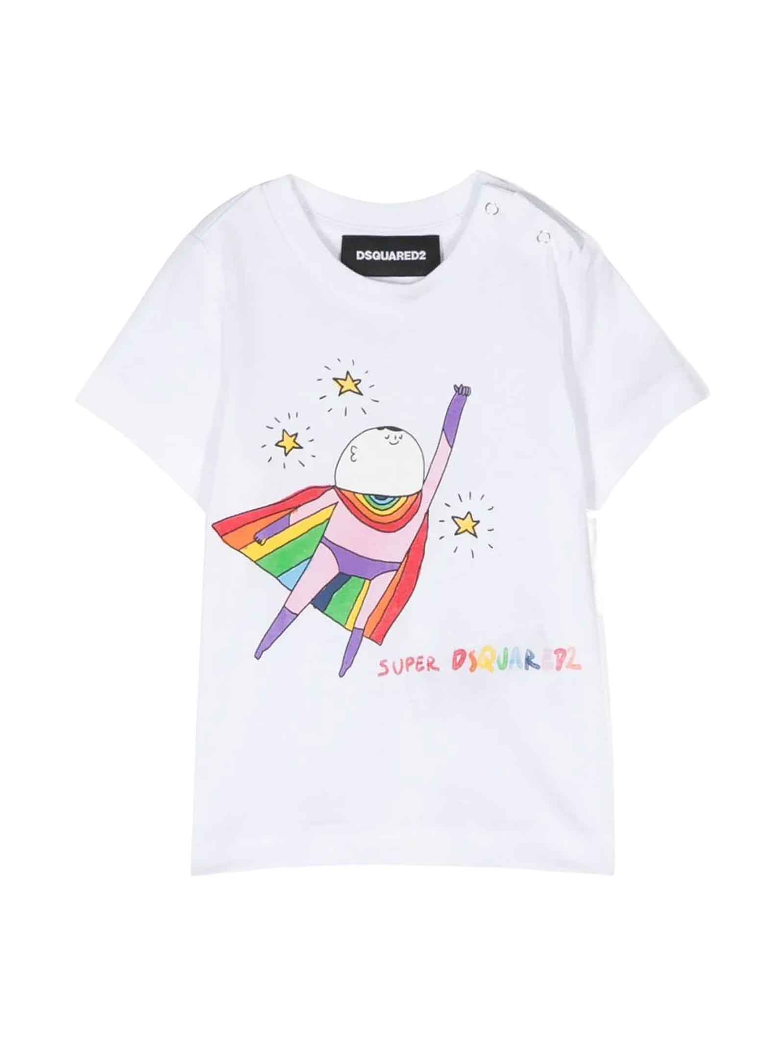 Dsquared2 Graphic-print Short-sleeved T-shirt In Bianco