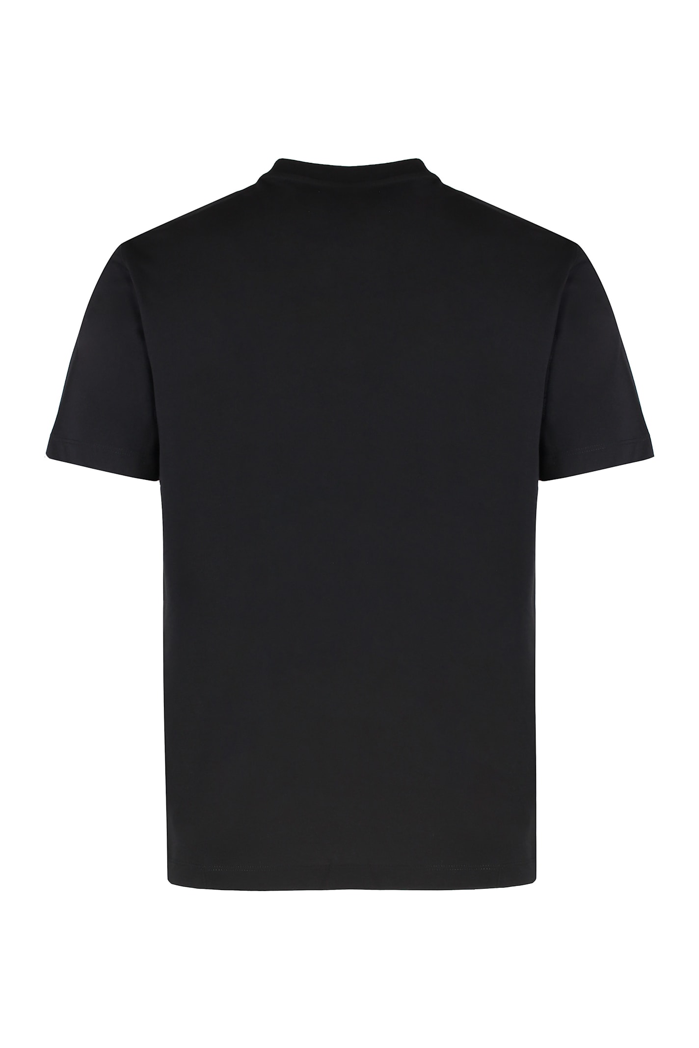Ea7 Logo Cotton T-shirt In Black