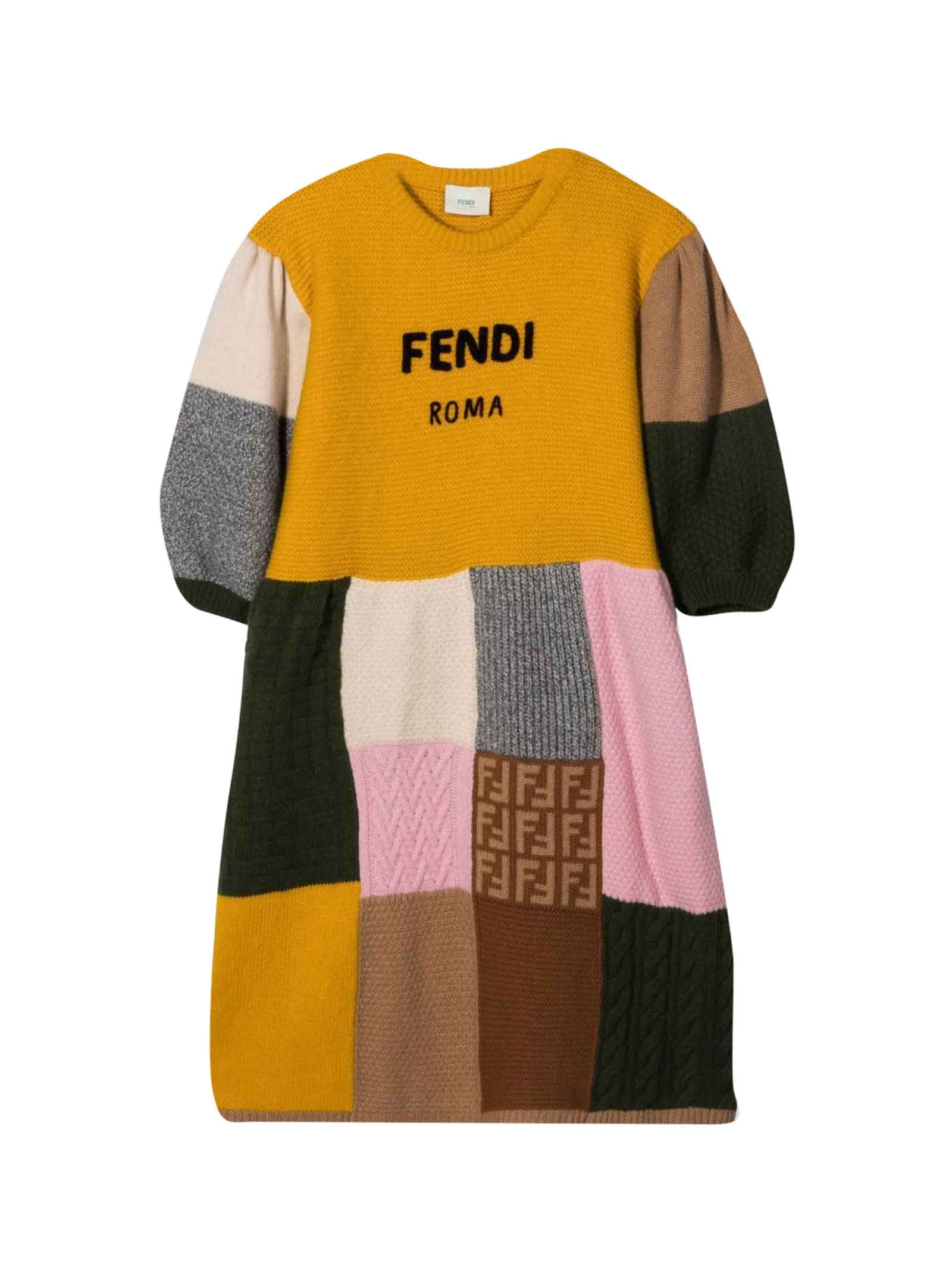 Fendi Patchwork Design Shirt Dressv
