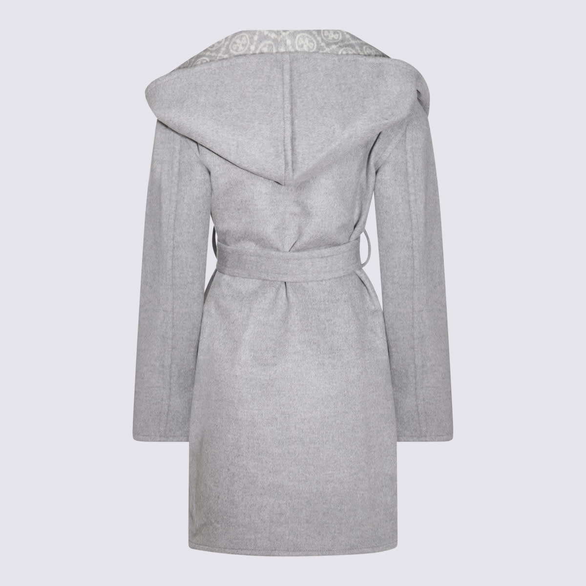 Shop Tory Burch Grey Wool Coat