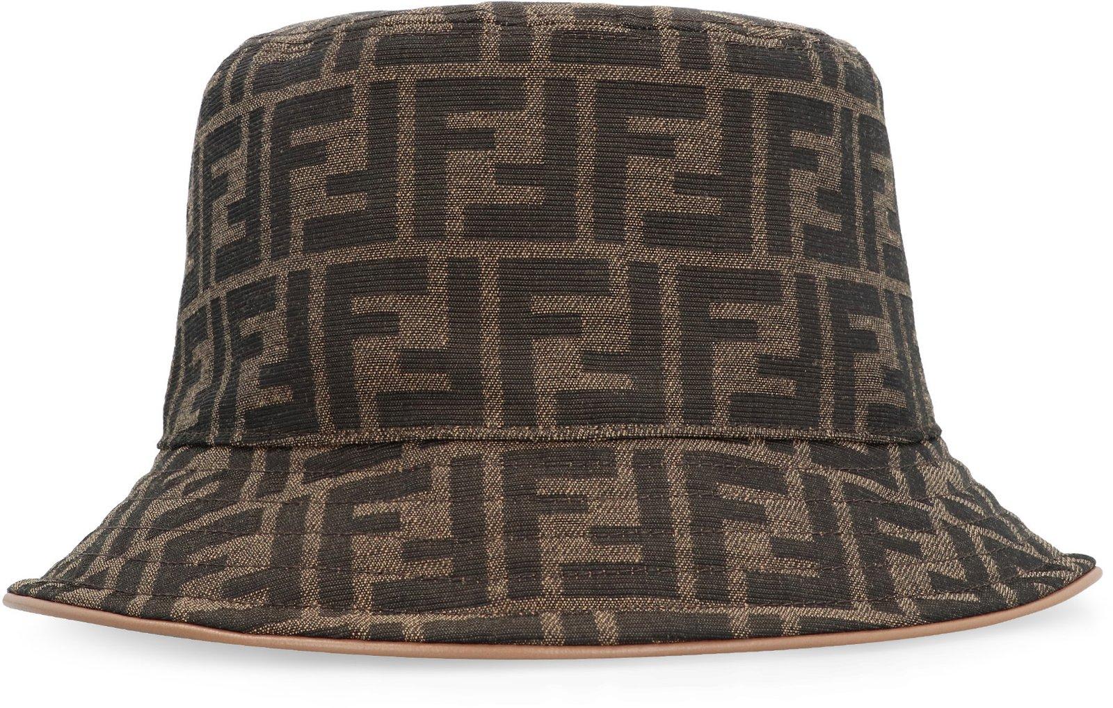 Fendi Fend Ff Jacquard Bucket Hat In Brown