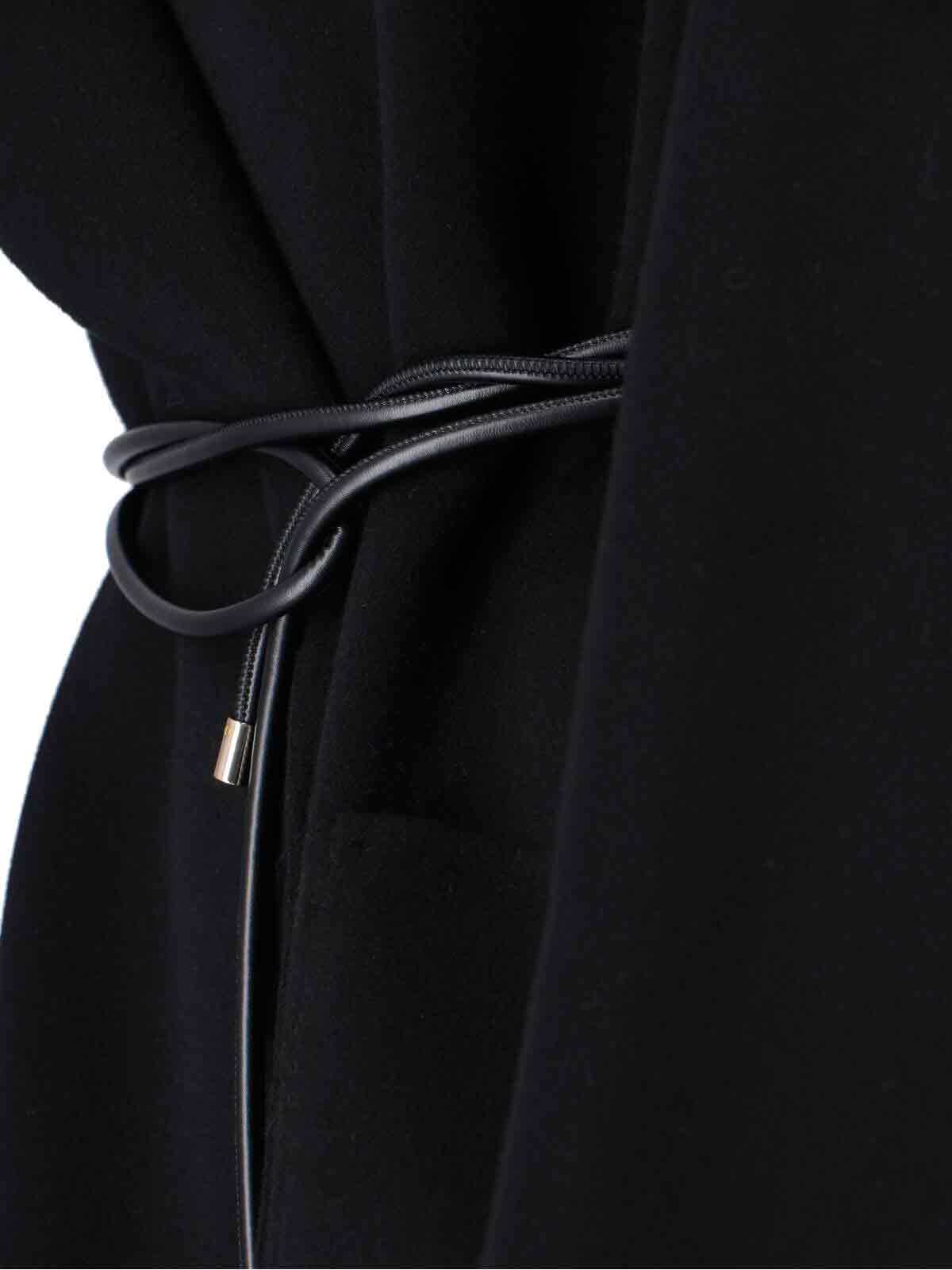 Sportmax Tie-cord Detail Single-breasted Coat In Black
