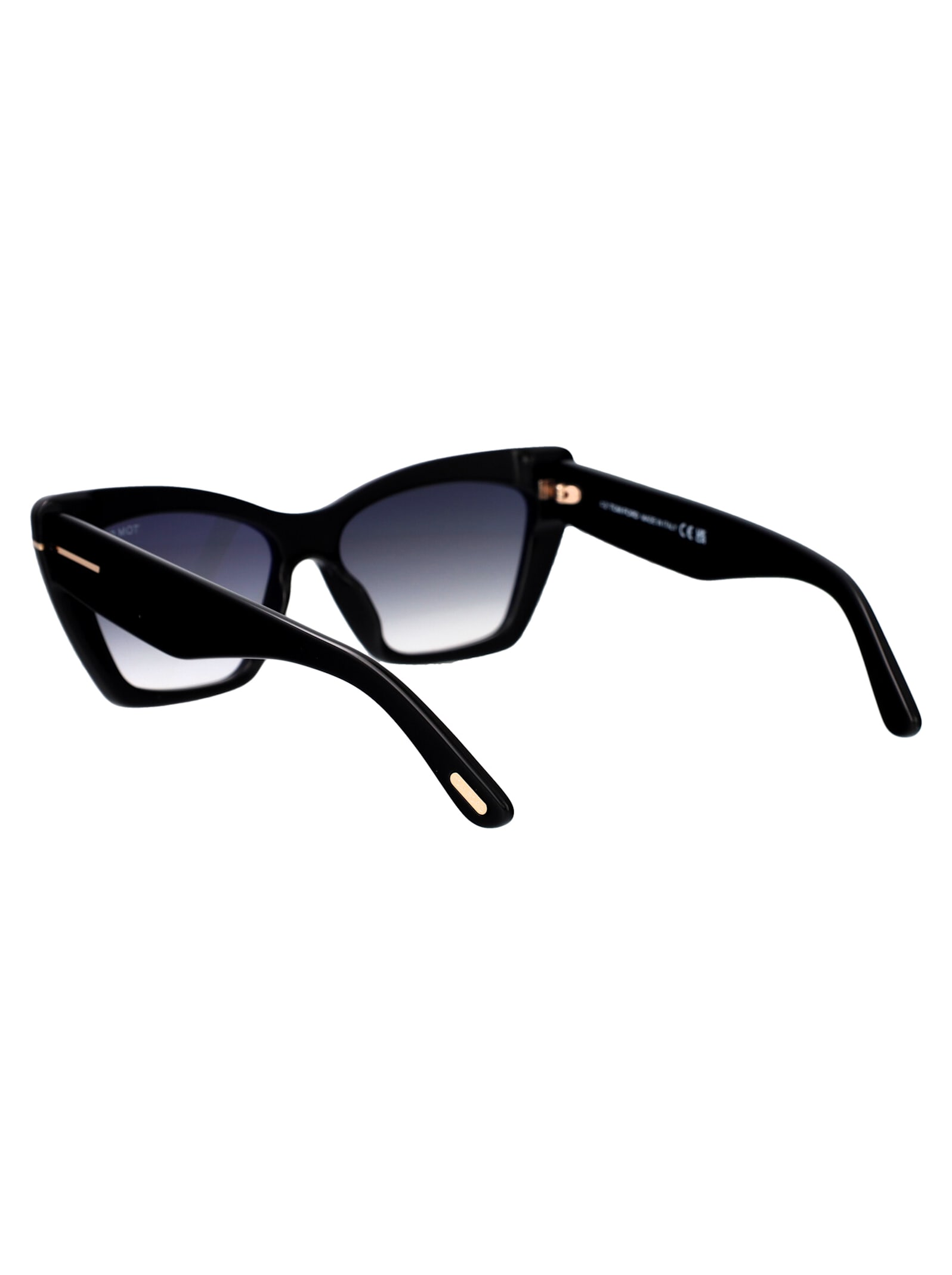 Shop Tom Ford Wyatt Sunglasses In 01b Nero Lucido / Fumo Grad