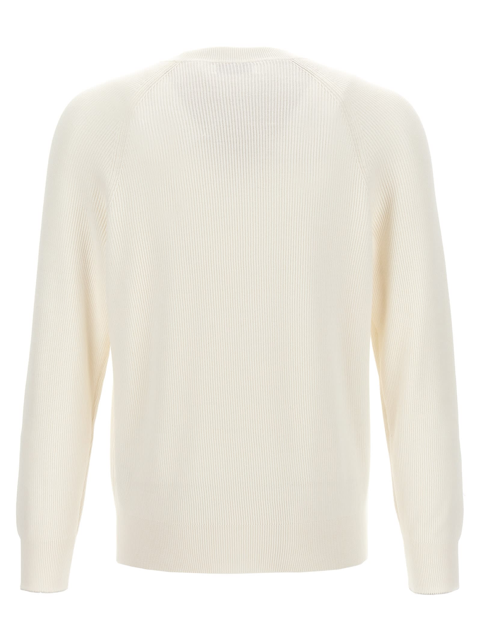 Shop Brunello Cucinelli Ribbed Sweater  In Grey