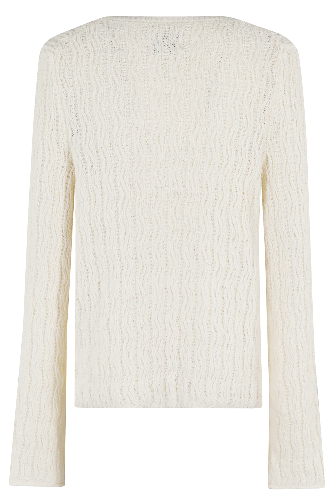 Loulou Studio Komo V-neck Cotton Sweater In Rice Ivory