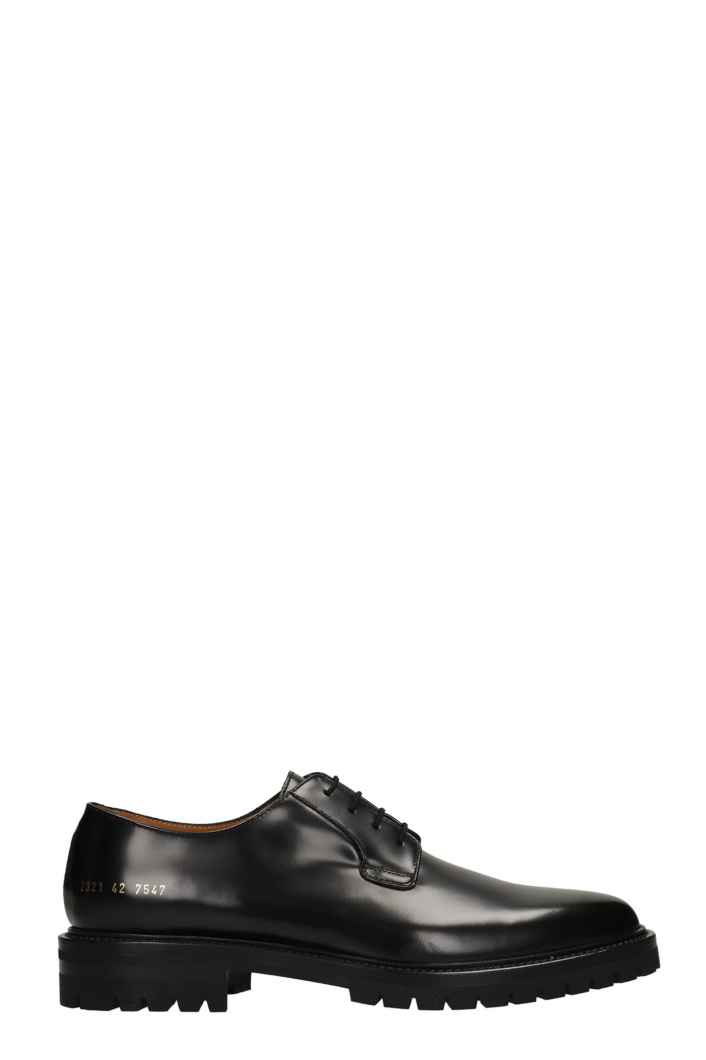 Common Projects Derby Lace Up Shoes In Black Leather