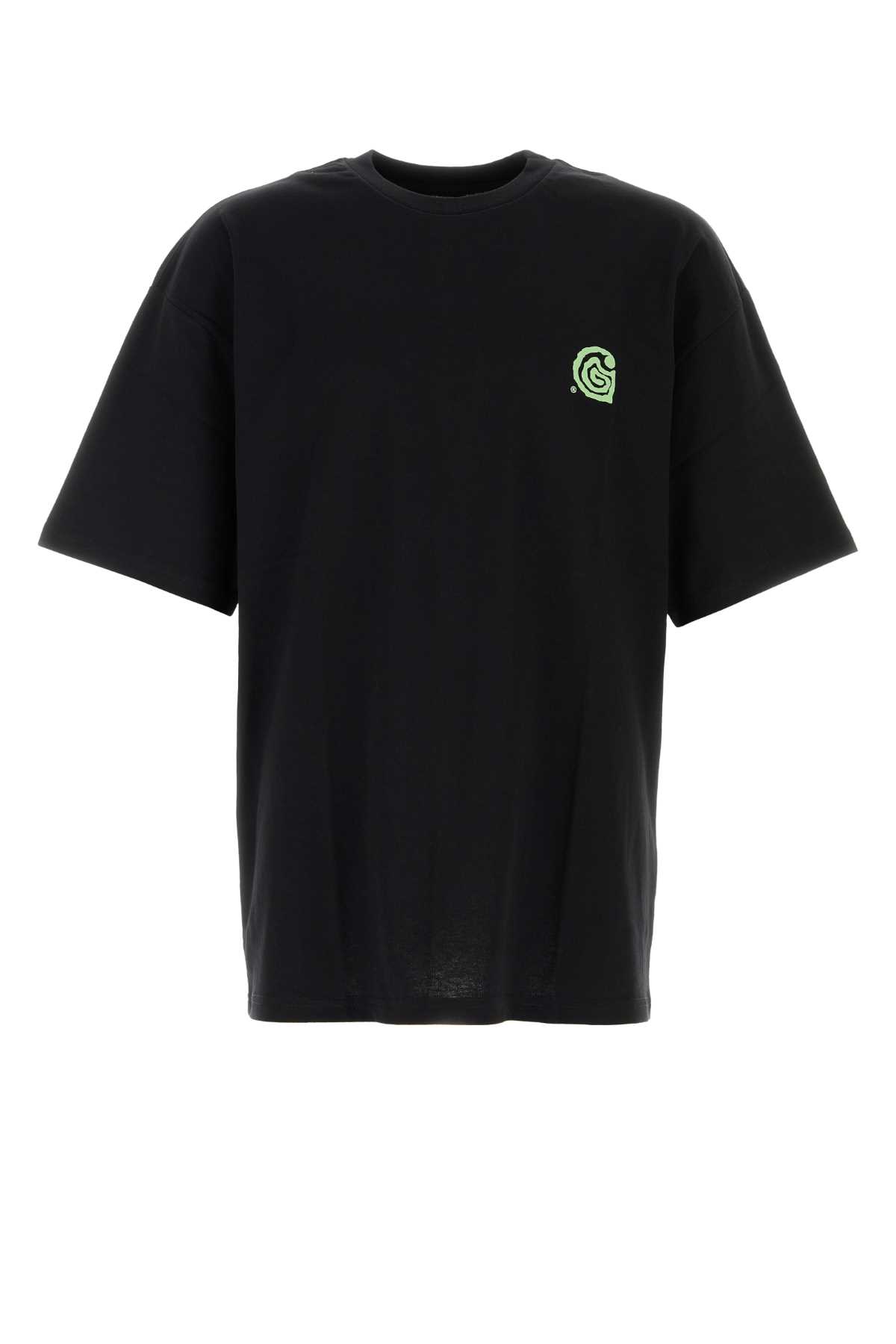 Black Cotton S/s Helix T-shirt