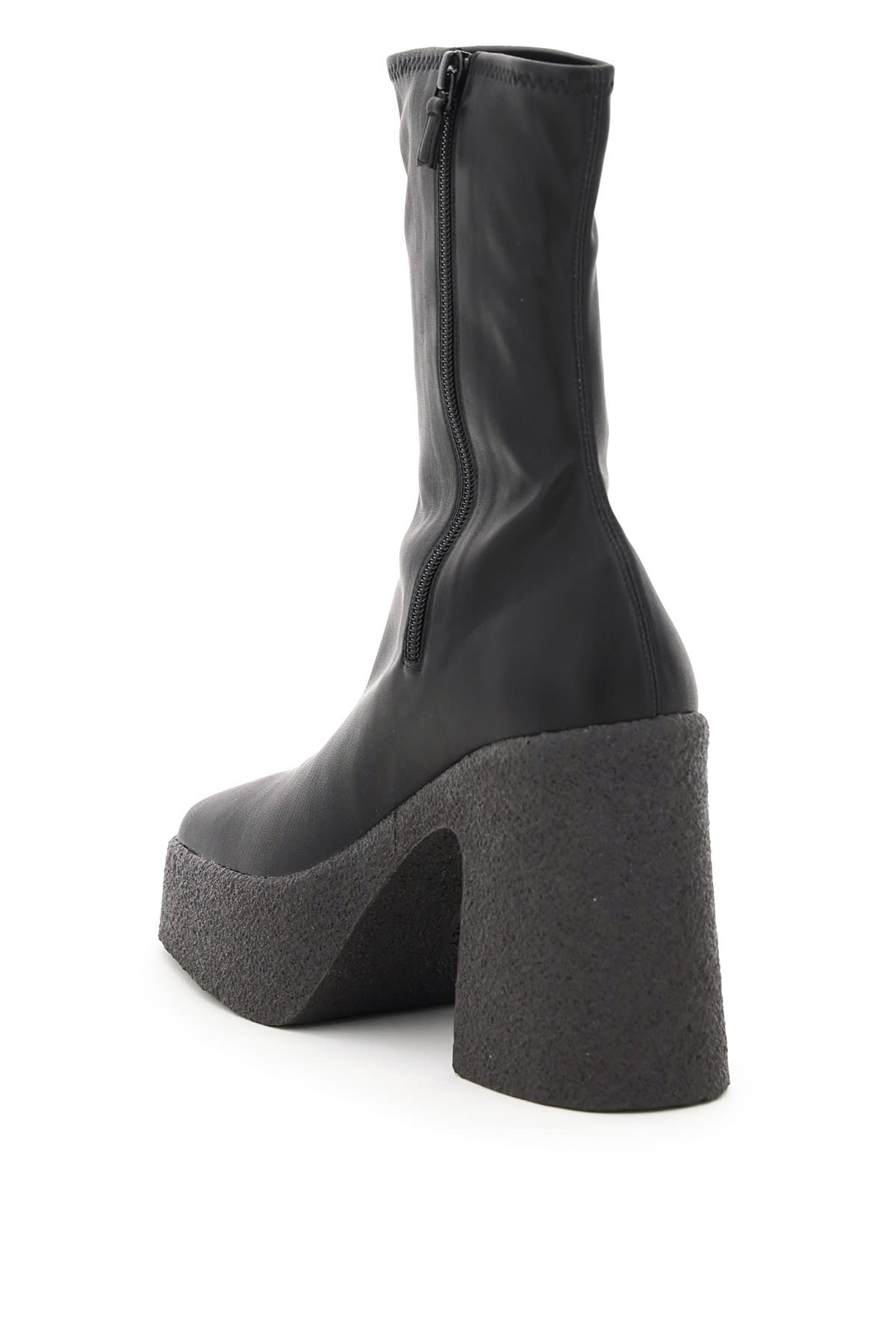 Shop Stella Mccartney Thick Heel Stretch Boots In Black (black)