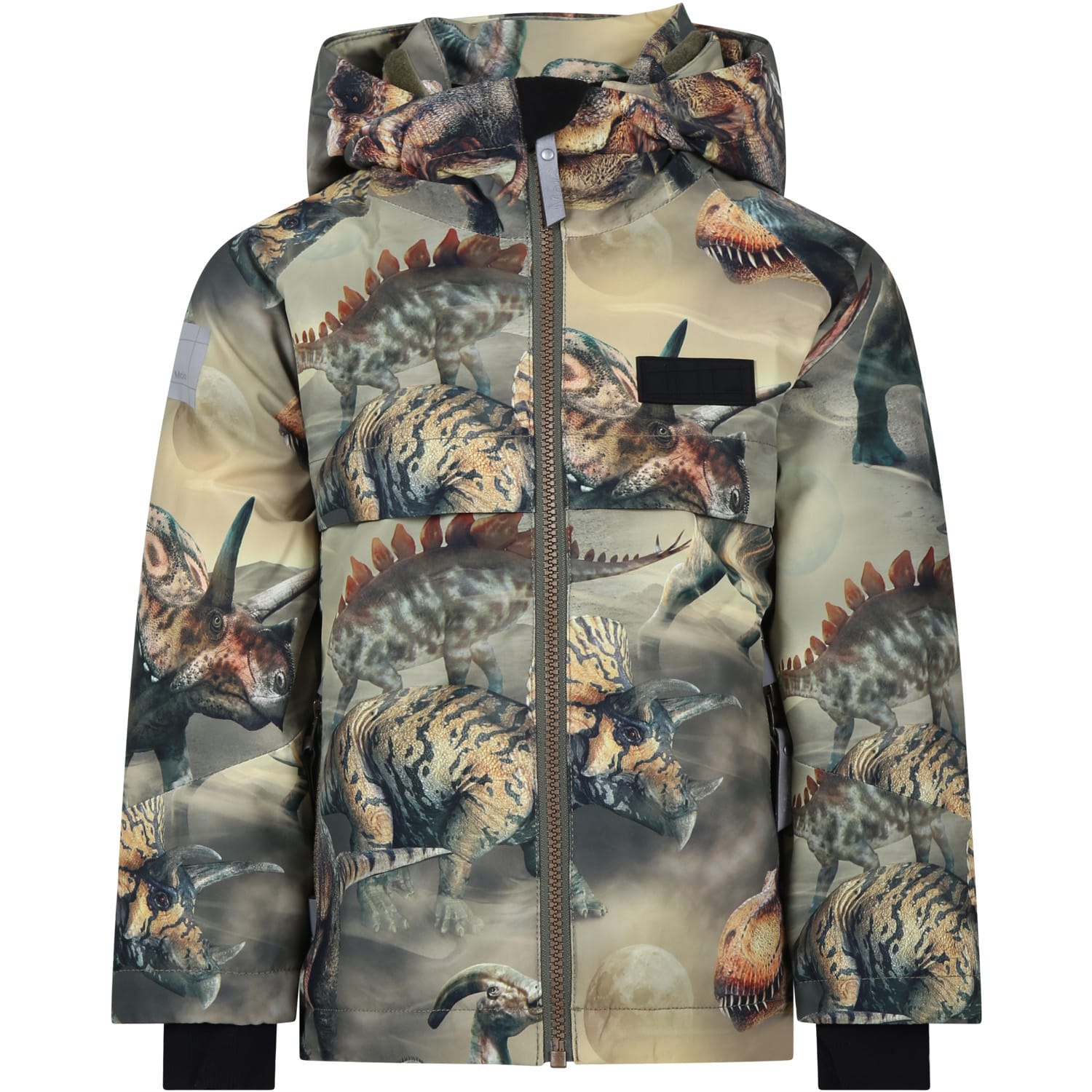 Molo Kids' Multicolor Down Jacket For Boy With Print And Logo