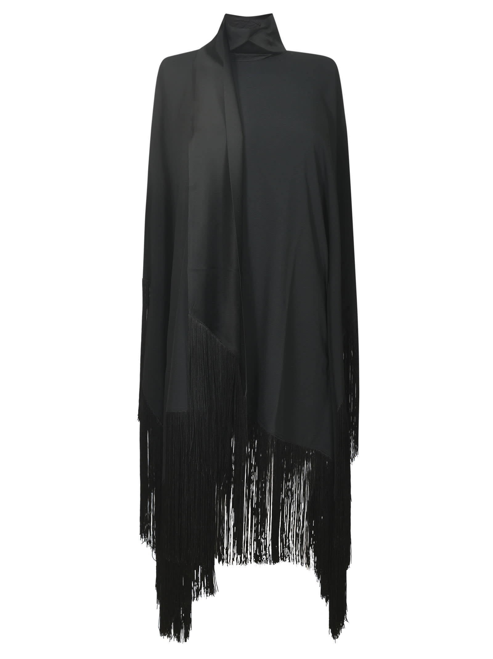 Shop Taller Marmo Fringed Cape In Black