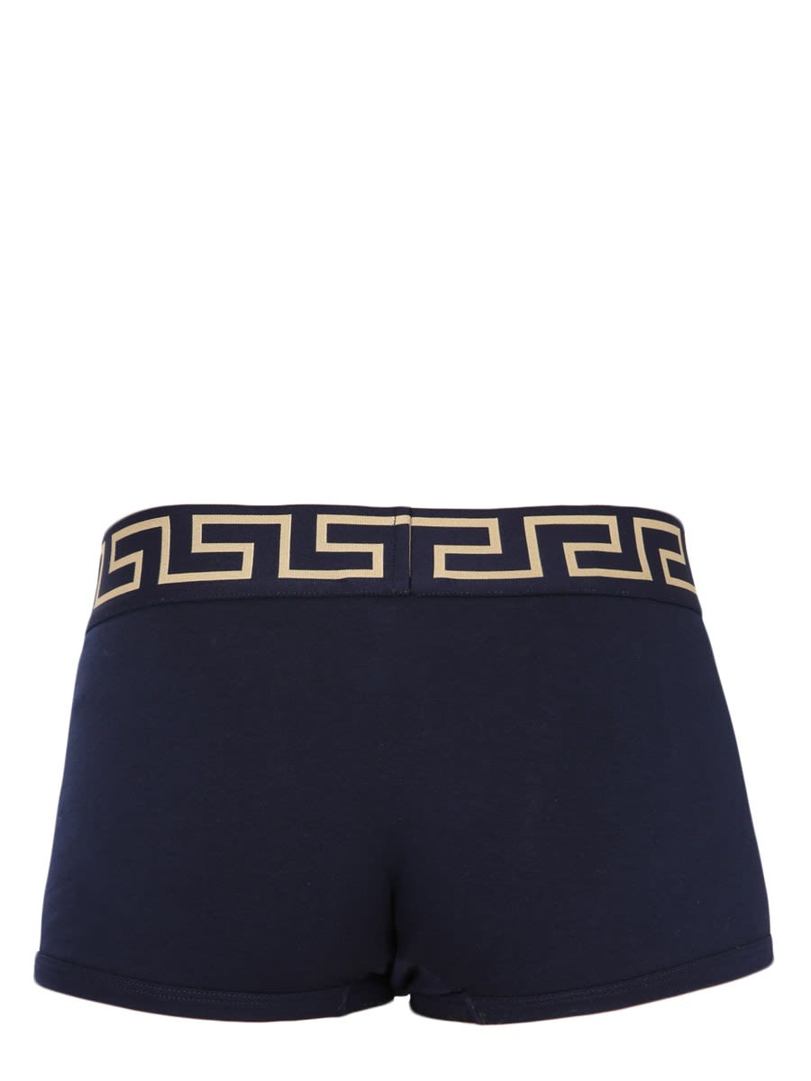 Shop Versace Boxer With Greek In Blue