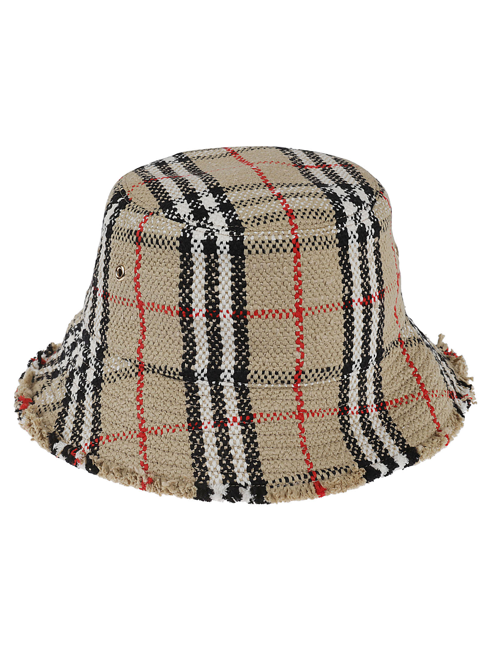 Shop Burberry Tweed Bucket Hat In Archive Beige