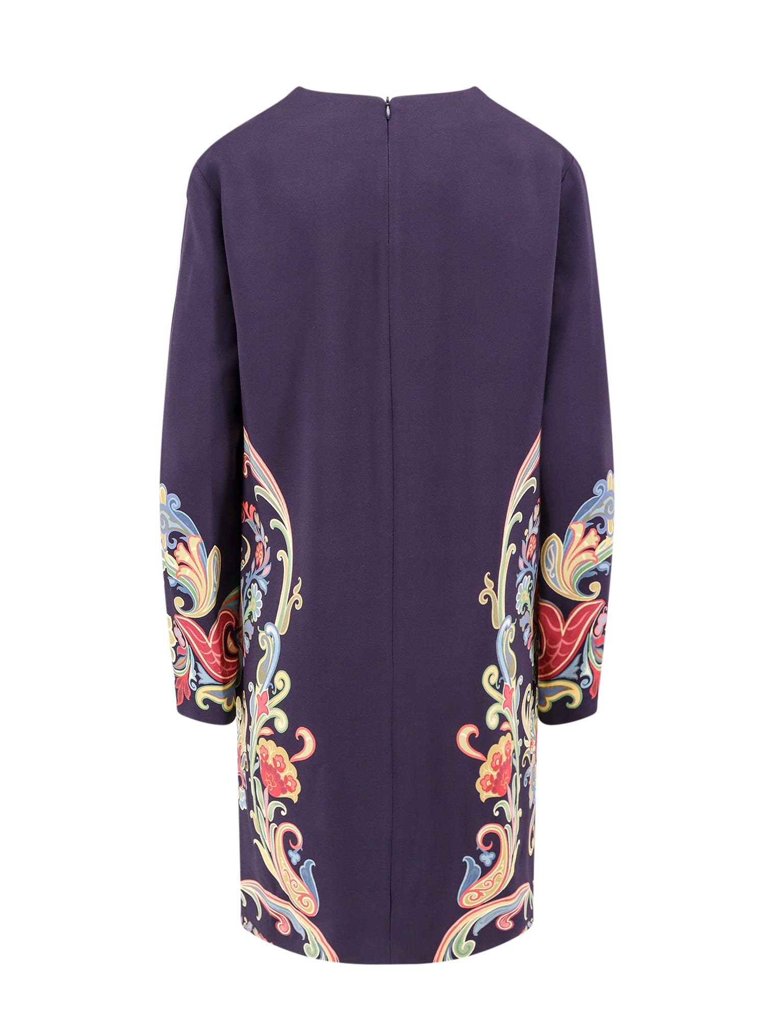 Etro Women Viscose Dress With Iconic Multicolor Print In Blue