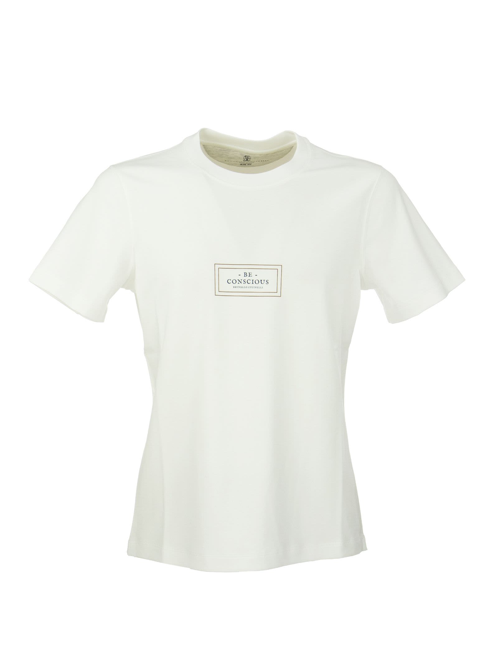 Brunello Cucinelli Cotton Jersey Slim Fit T-shirt With Print