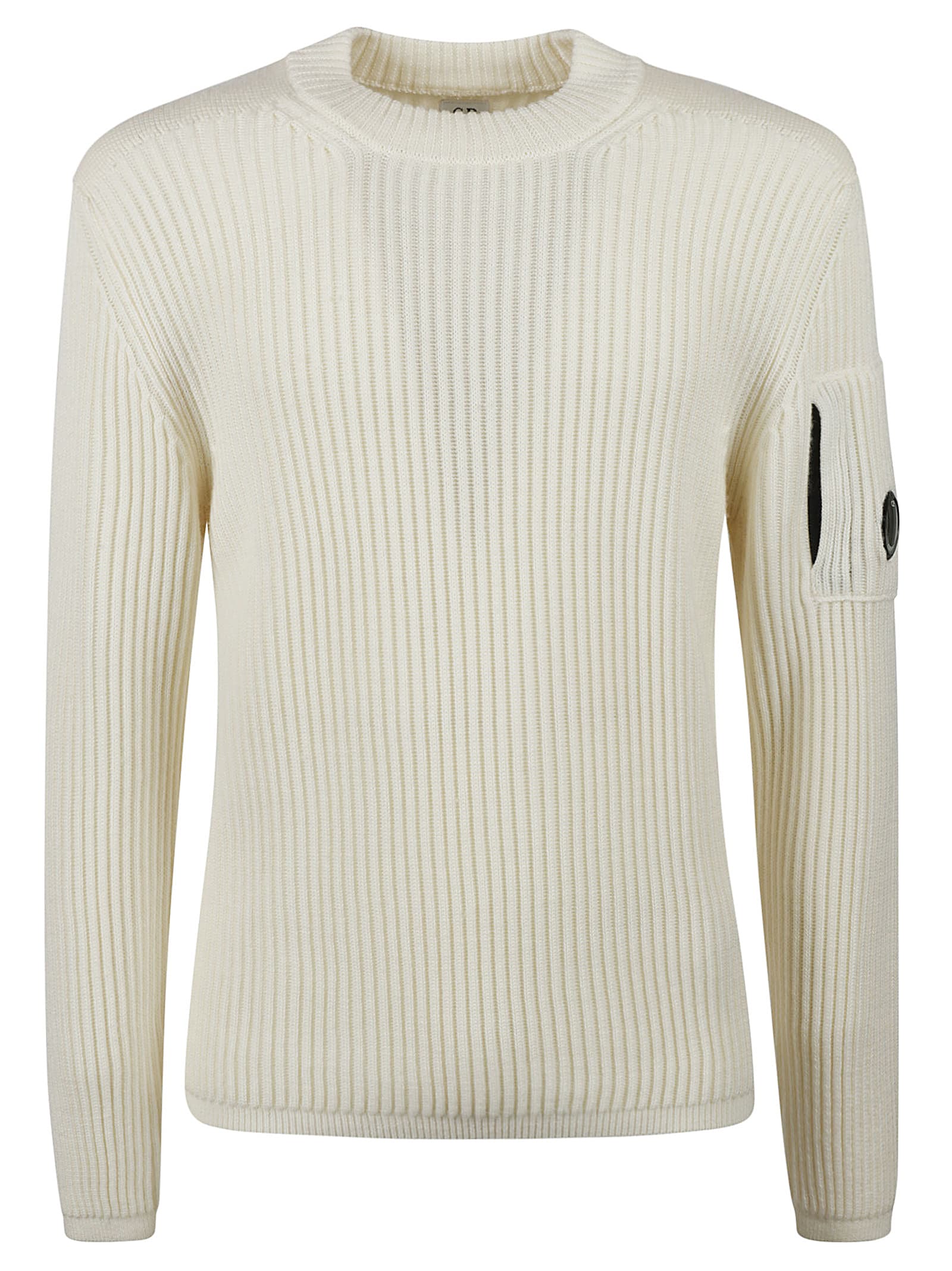 C.p. Company Ribbed Sweater In White