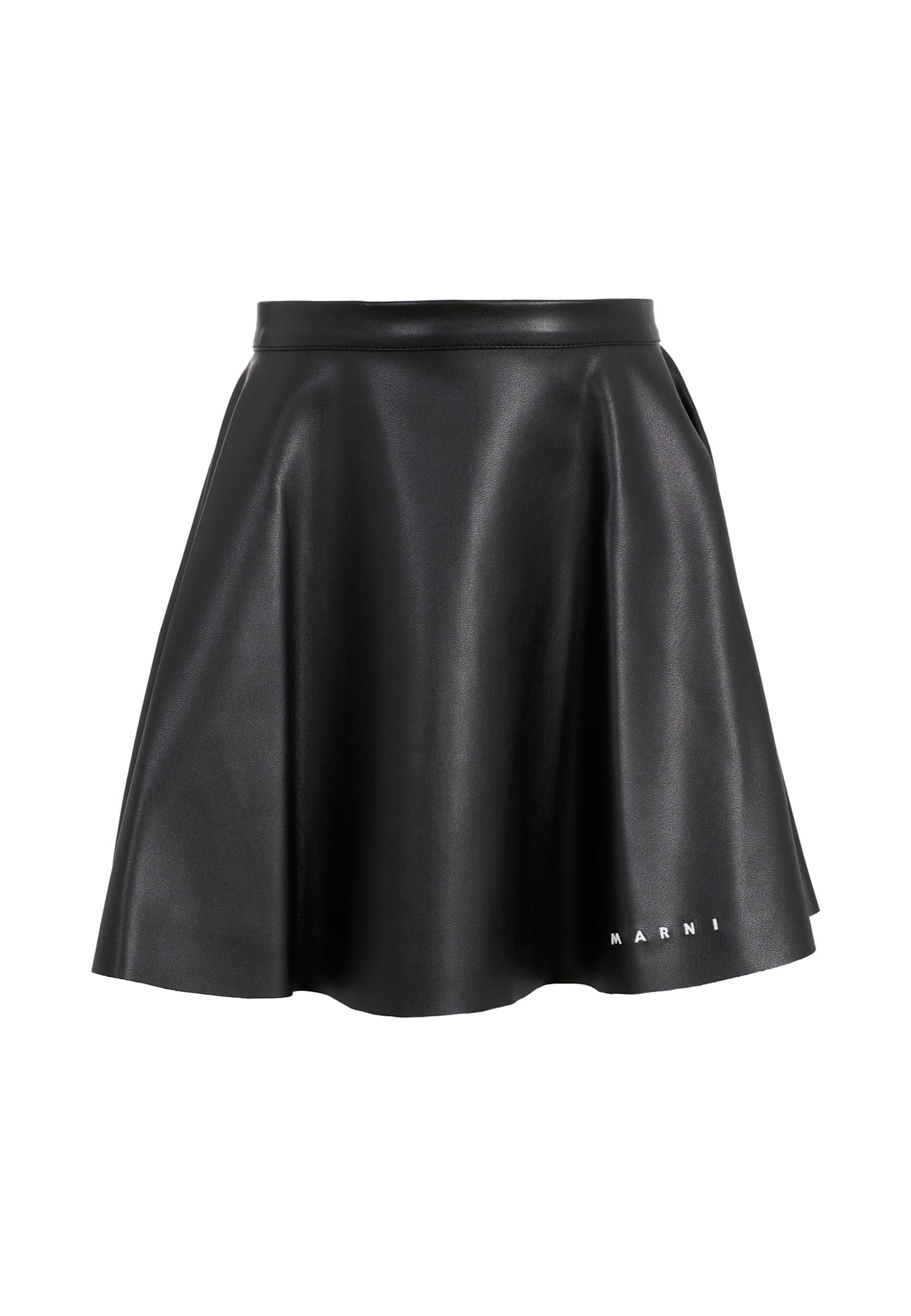 Marni Black Skirt For Girl With Logo In Black