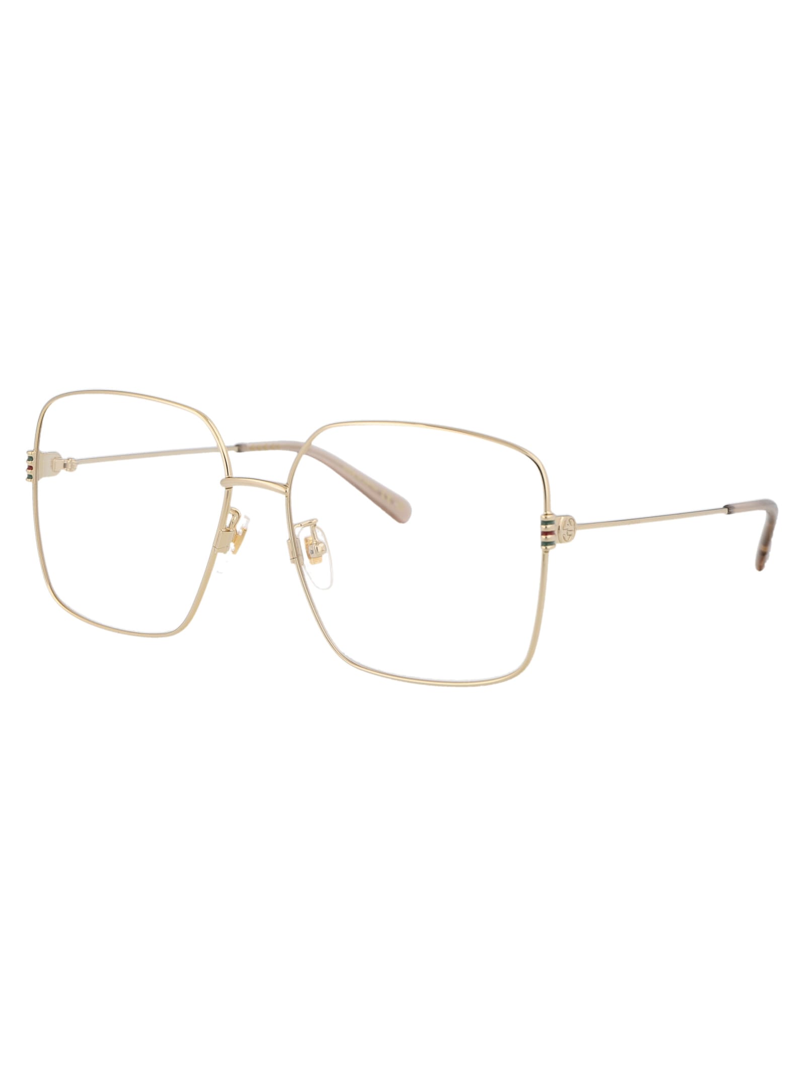Shop Gucci Gg1284oa Glasses In 001 Gold Gold Transparent