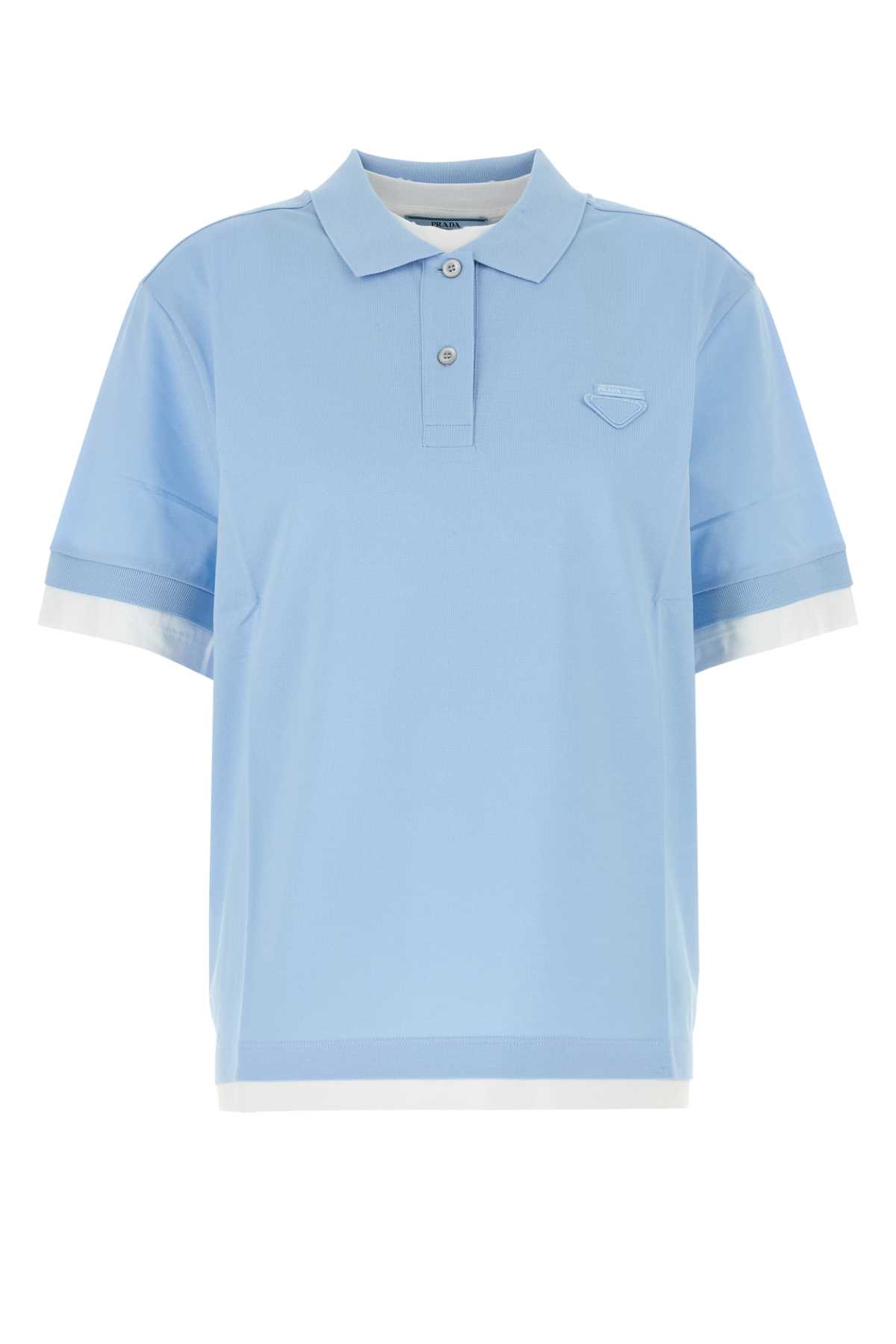 Prada Piquet Polo Shirt With Ribbed Cuffs And Collar In Animal Print