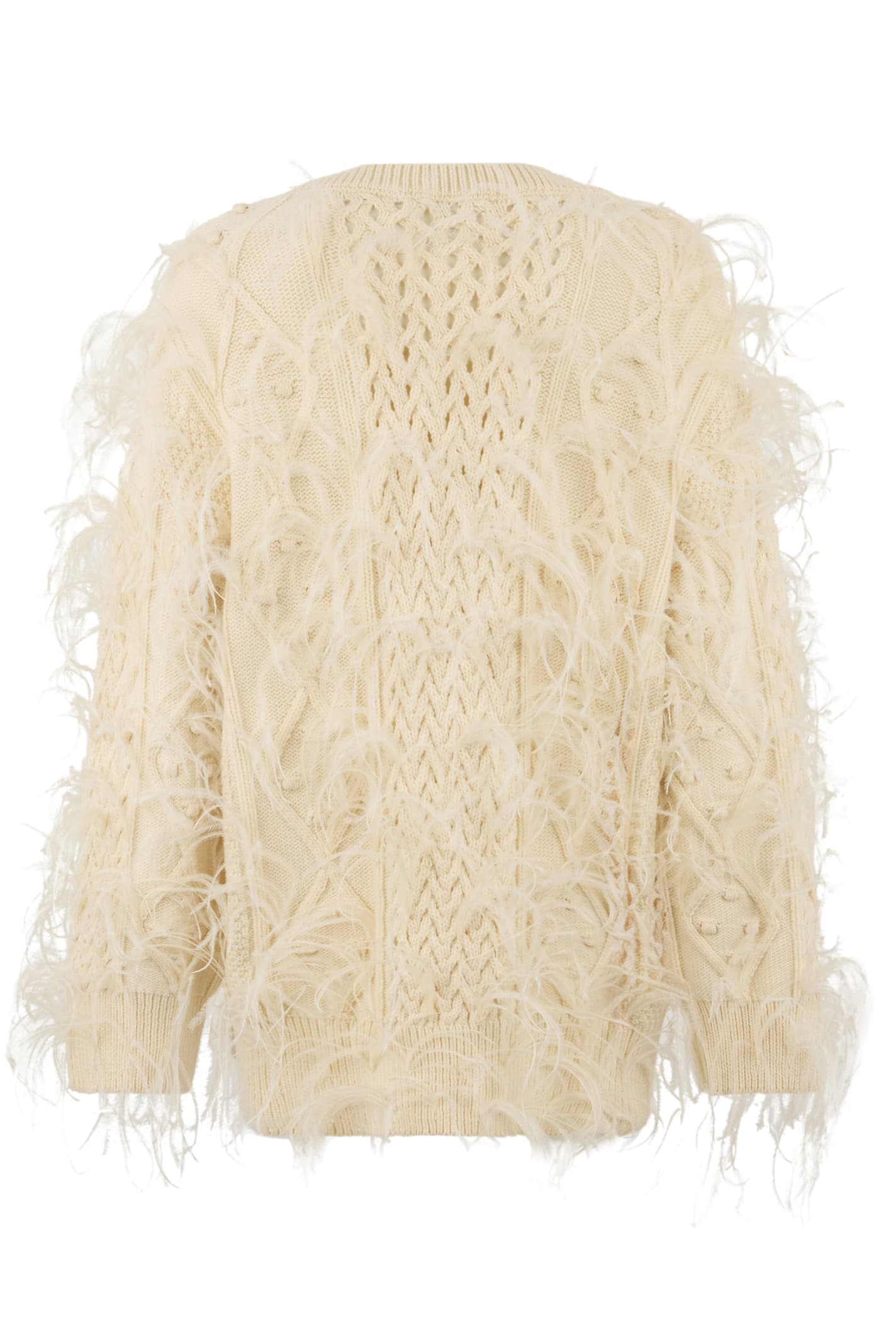 Valentino Sweater With Crew Neck In Virgin Wool In Yellow