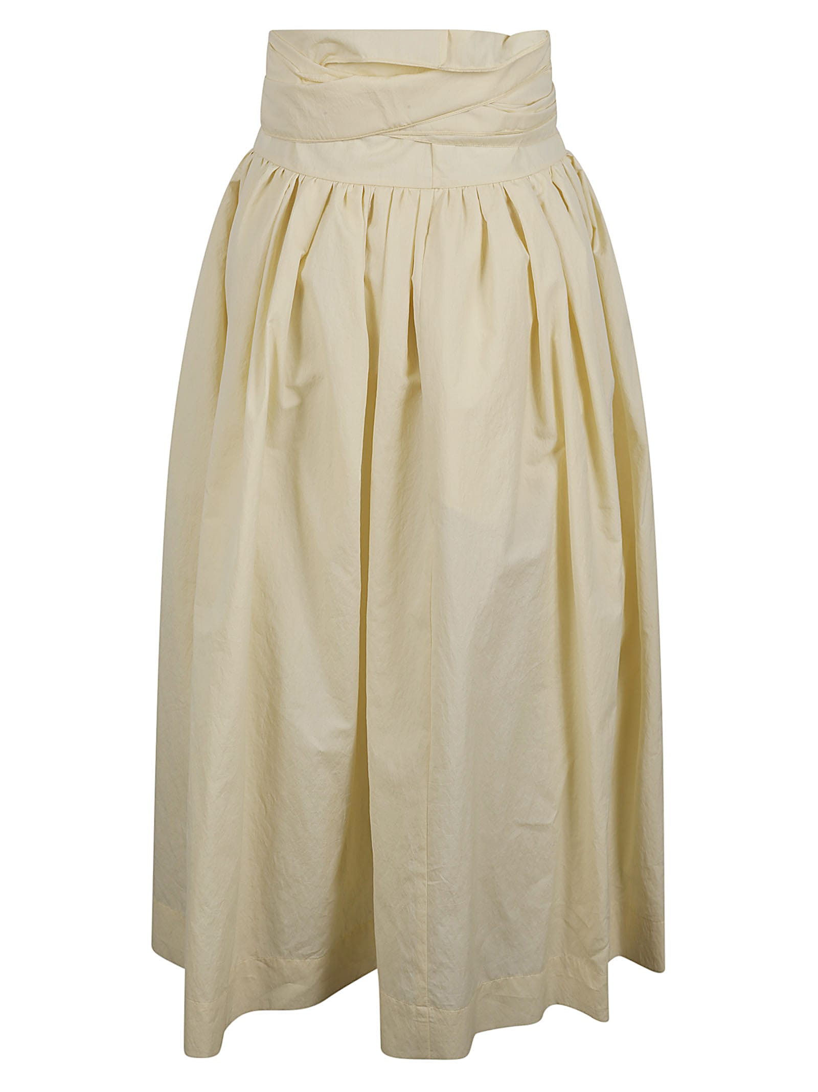 Fabiana Filippi Front-tie Midi Skirt In Brown