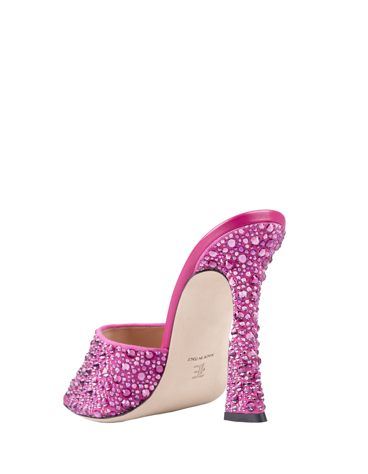 Shop Ermanno Scervino Fuchsia Mules With Crystals In Pink