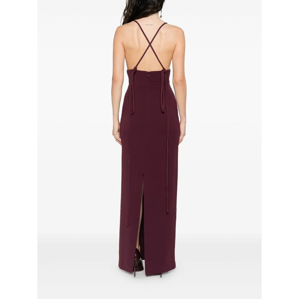 Solace London Cross-back Maxi Dress In Red