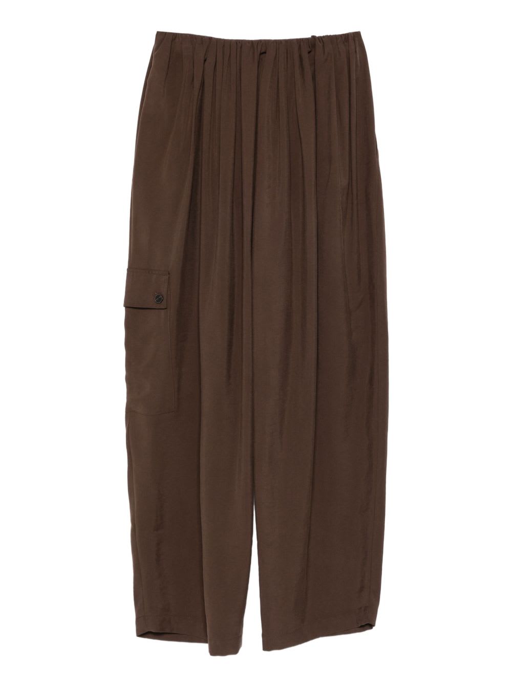 Alysi Pleated Detail Track Pants In Brown