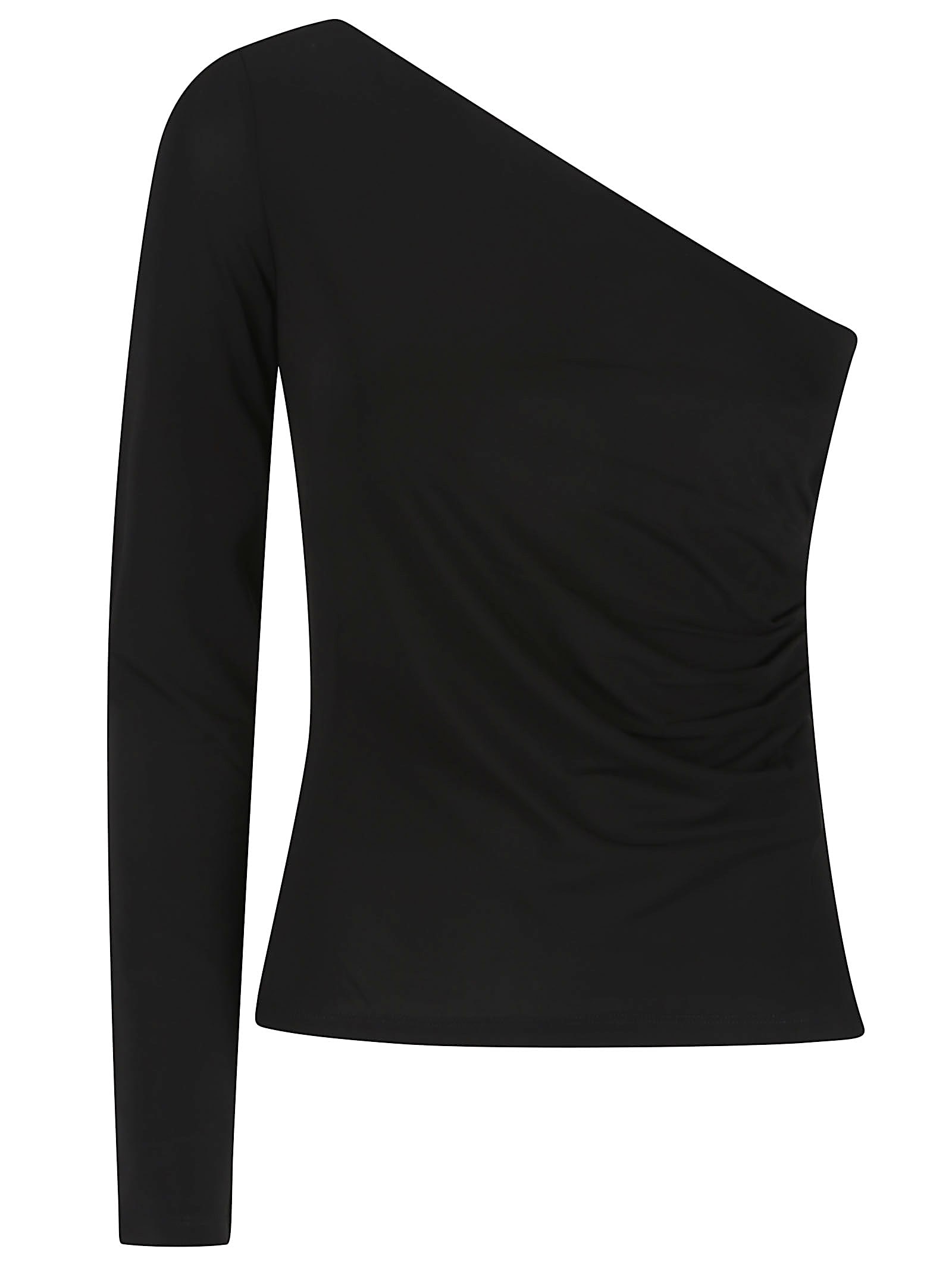 Max Mara Spluga One Shoulder Top In Black