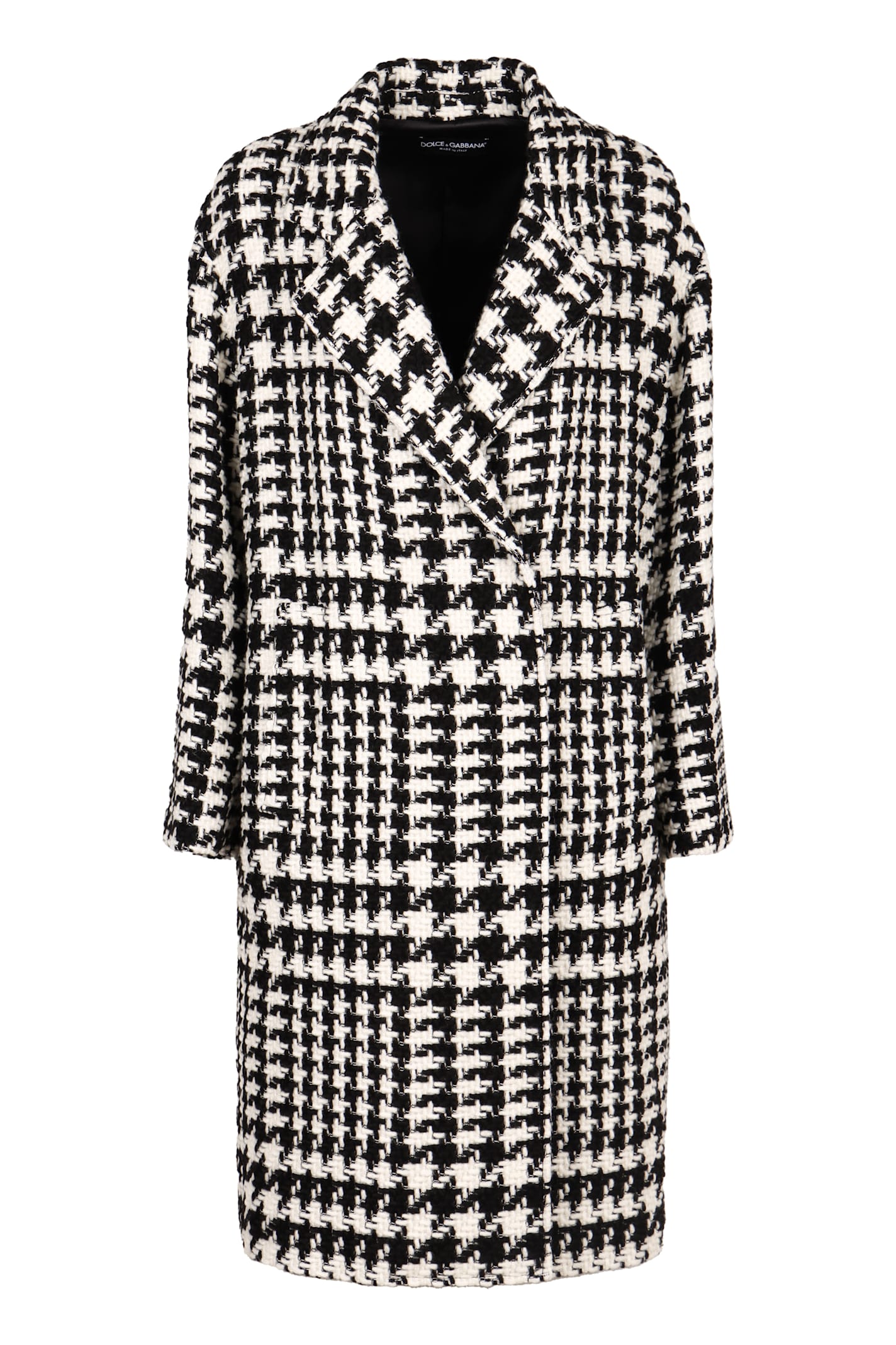 Shop Dolce & Gabbana Houndstooth Coat In Multicolor