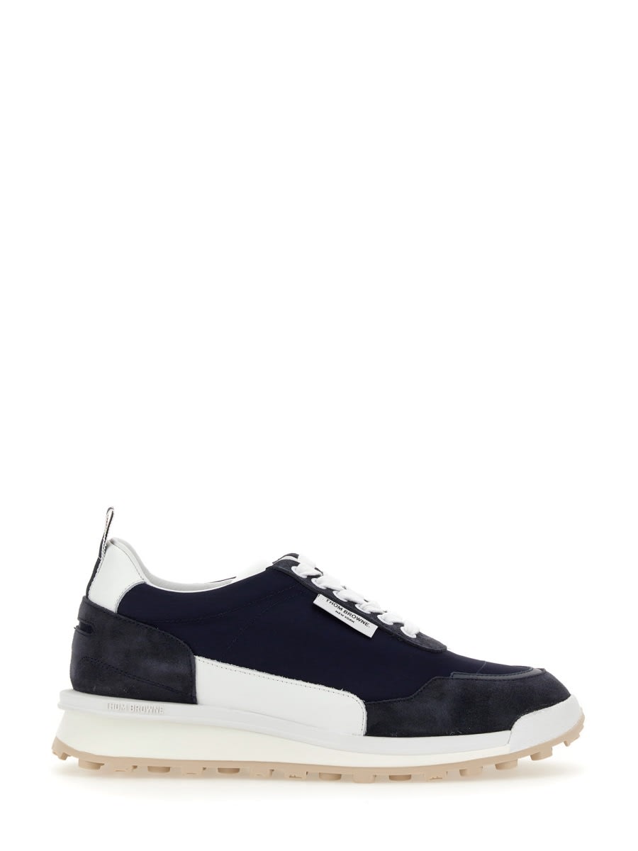 Shop Thom Browne Sneaker With Logo In Blue